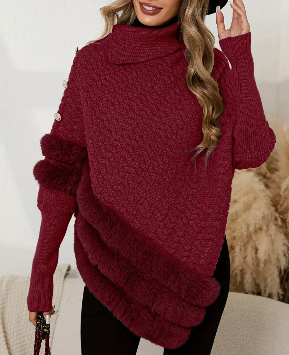 Milan faux fur asymmetrical jumper ( size 10-20 )