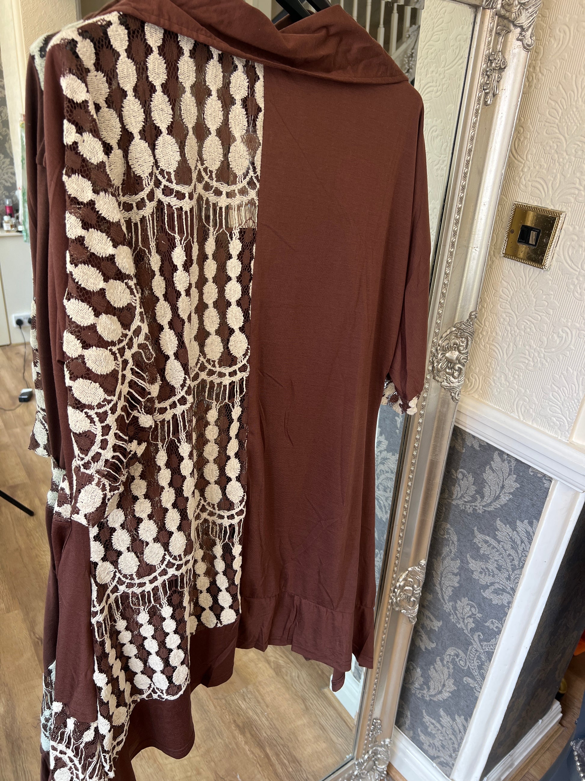 Brown & cream button up cardigan