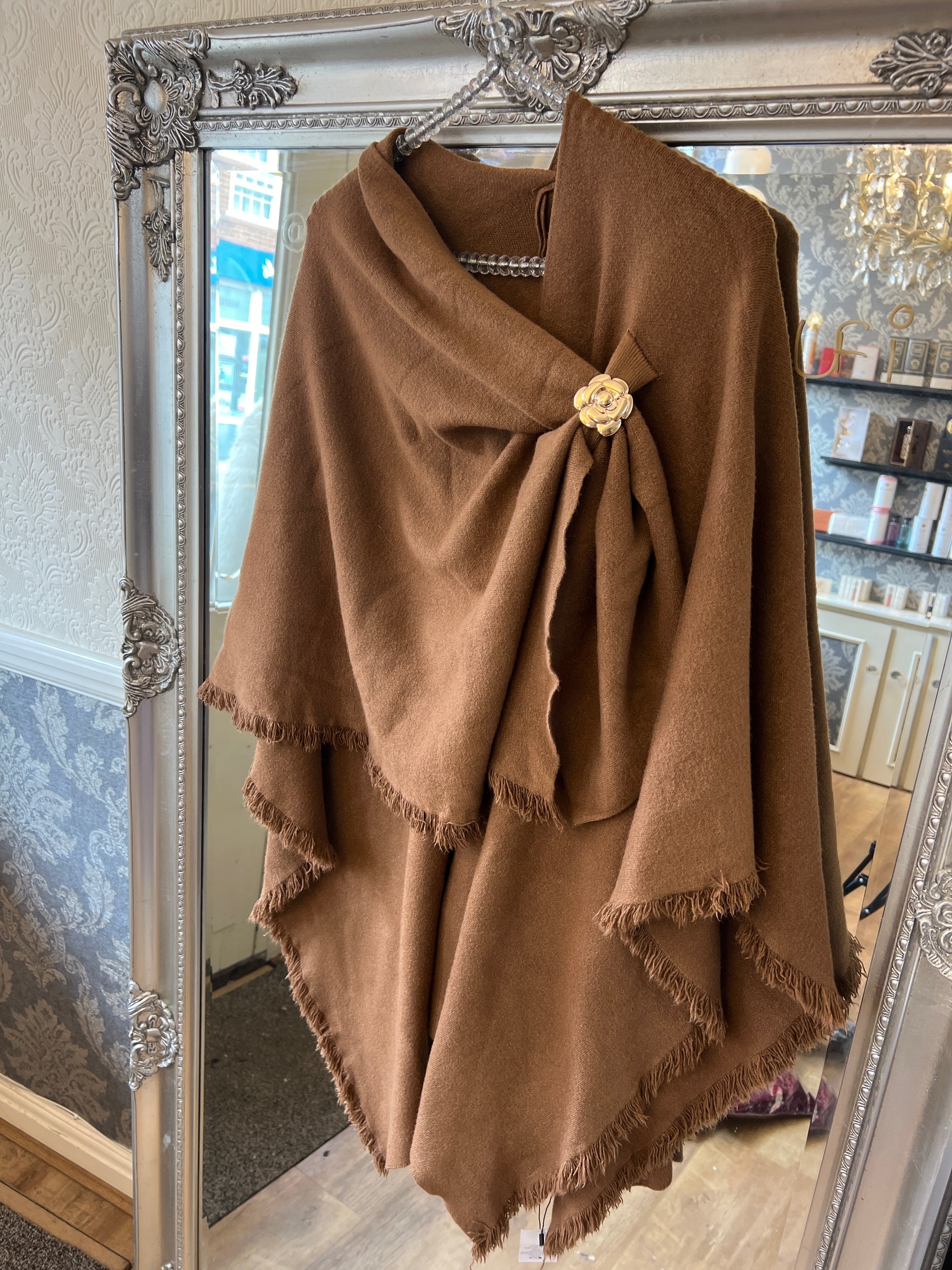 Brown wrap round shawl/cape (one size fits all)