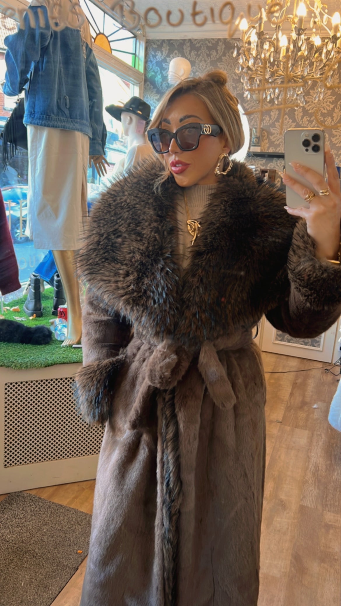 Breeze full fur coat (Size 10-20)
