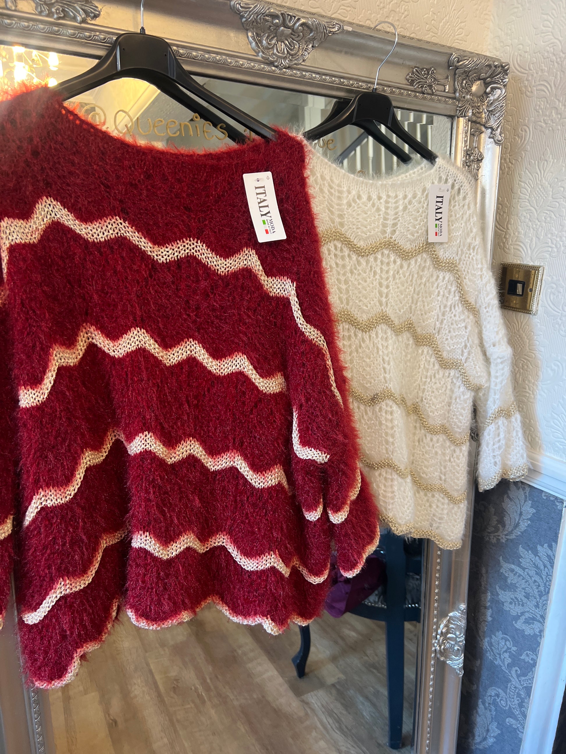 Gold fluffy zigzag jumpers (size 10-20)