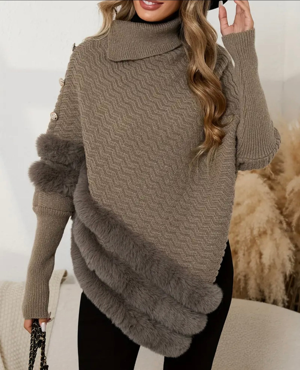 Milan faux fur asymmetrical jumper ( size 10-20 )