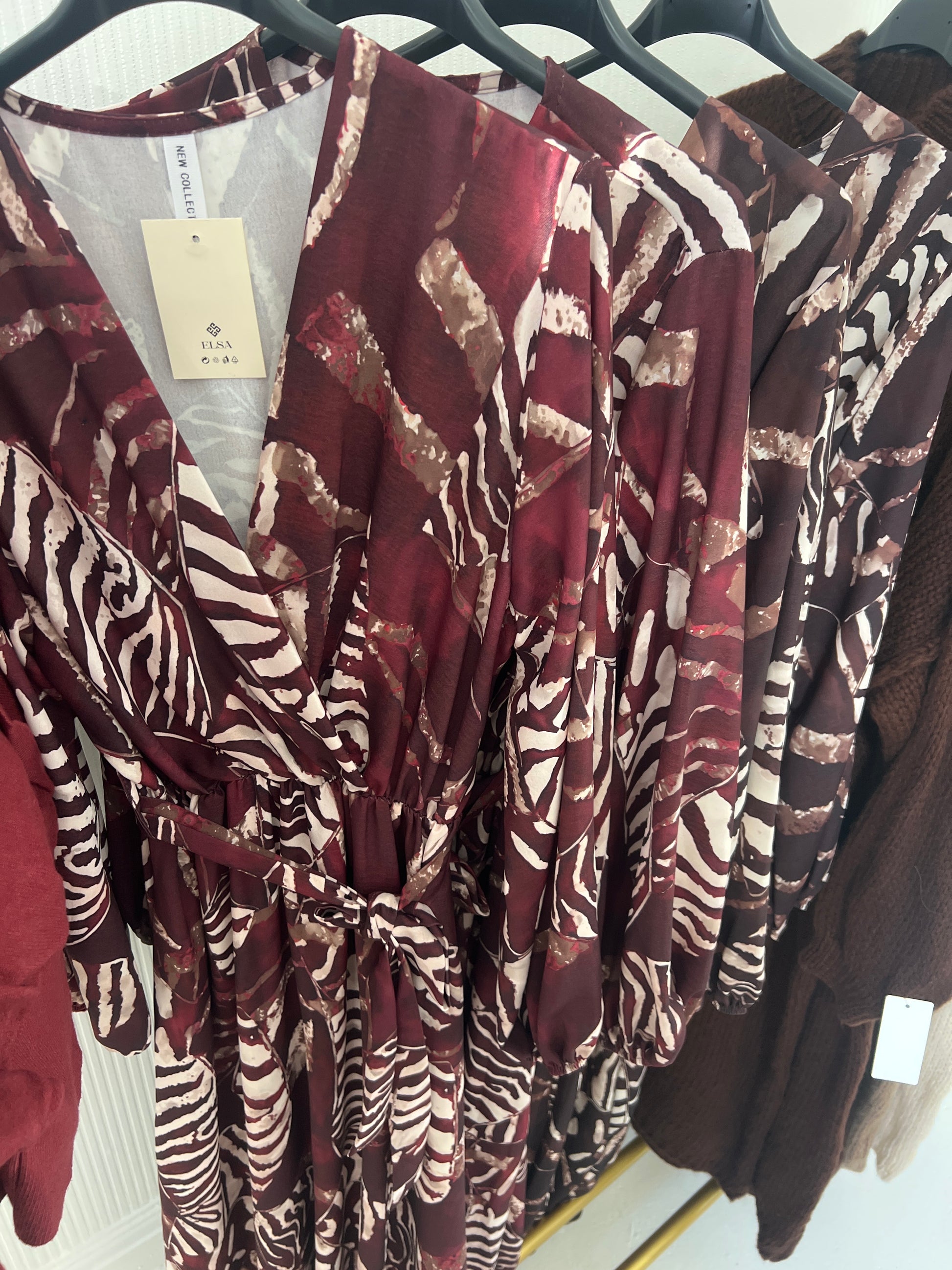 Zebra wrap belted dress (Size 10-18)