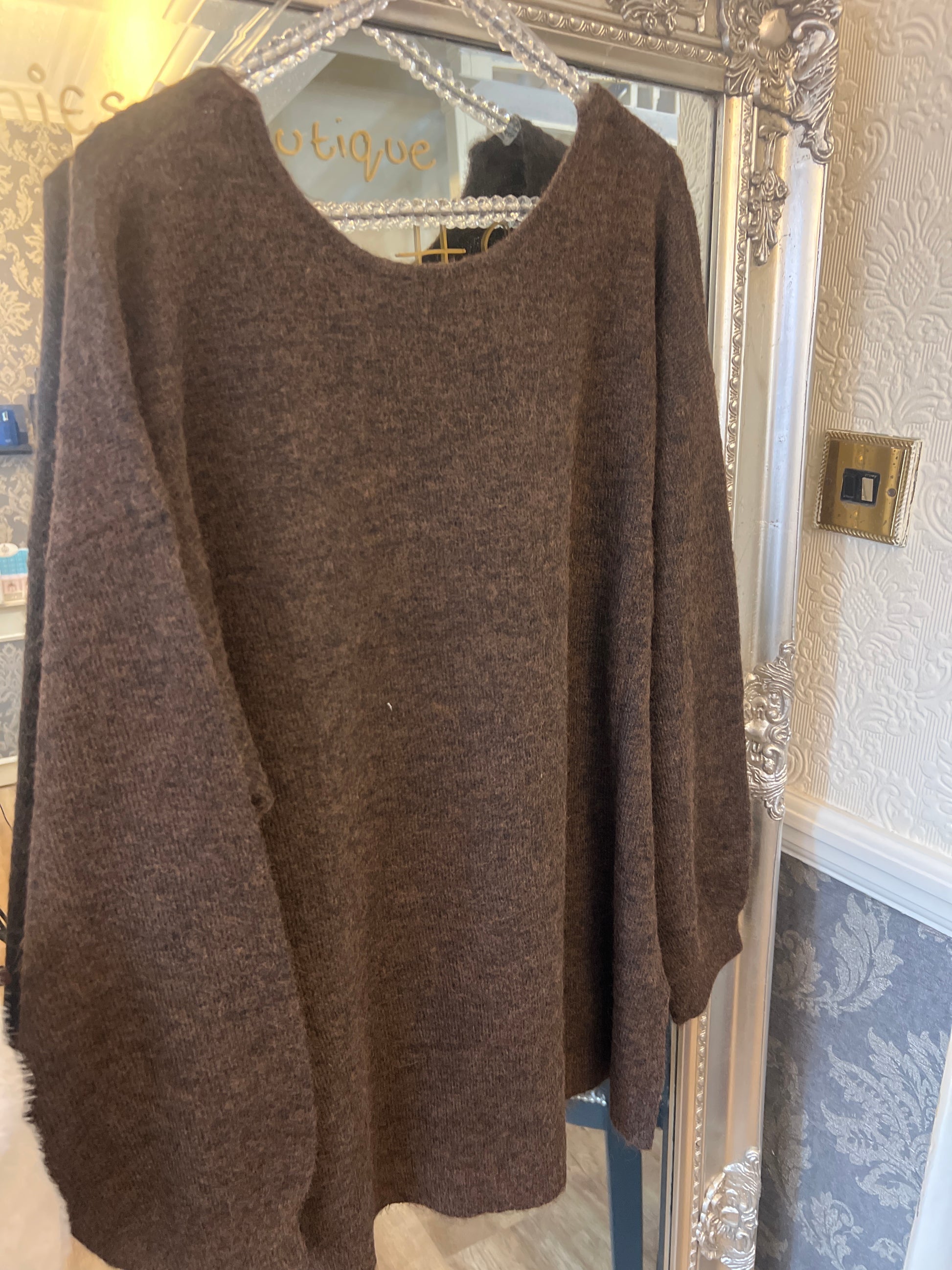 Bow back brown jumper (size 10-20)
