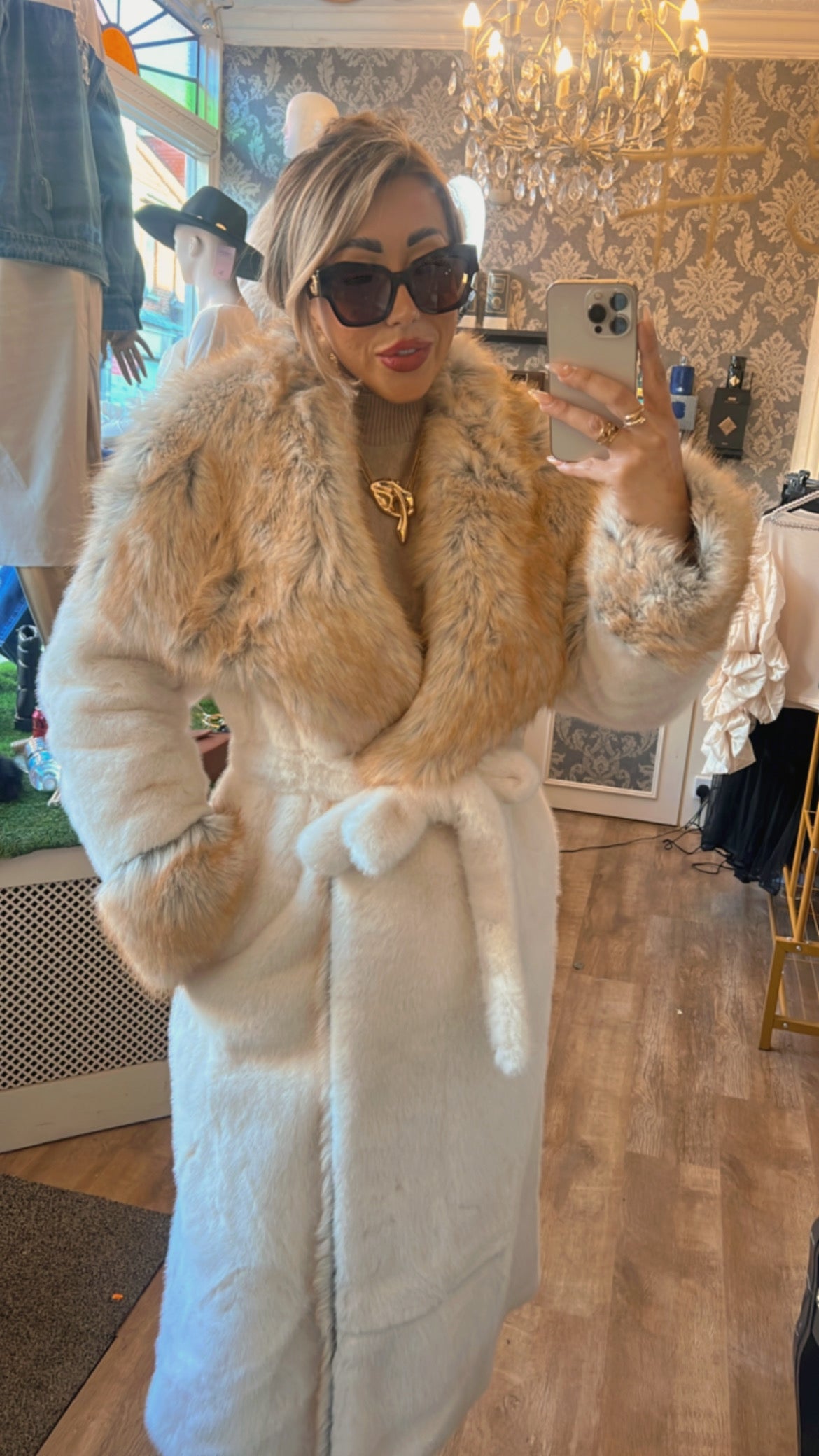 Breeze full fur coat (Size 10-20)