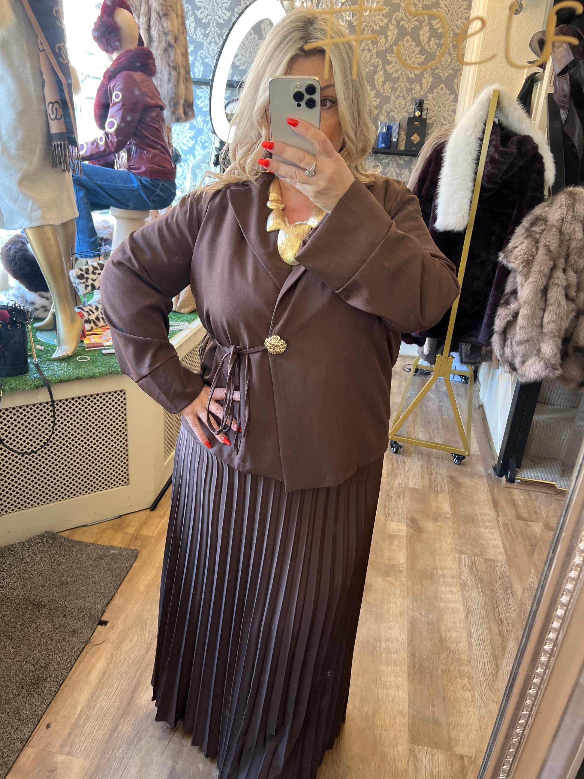 Blazer Co ord with pleated skirt (size 14-20)