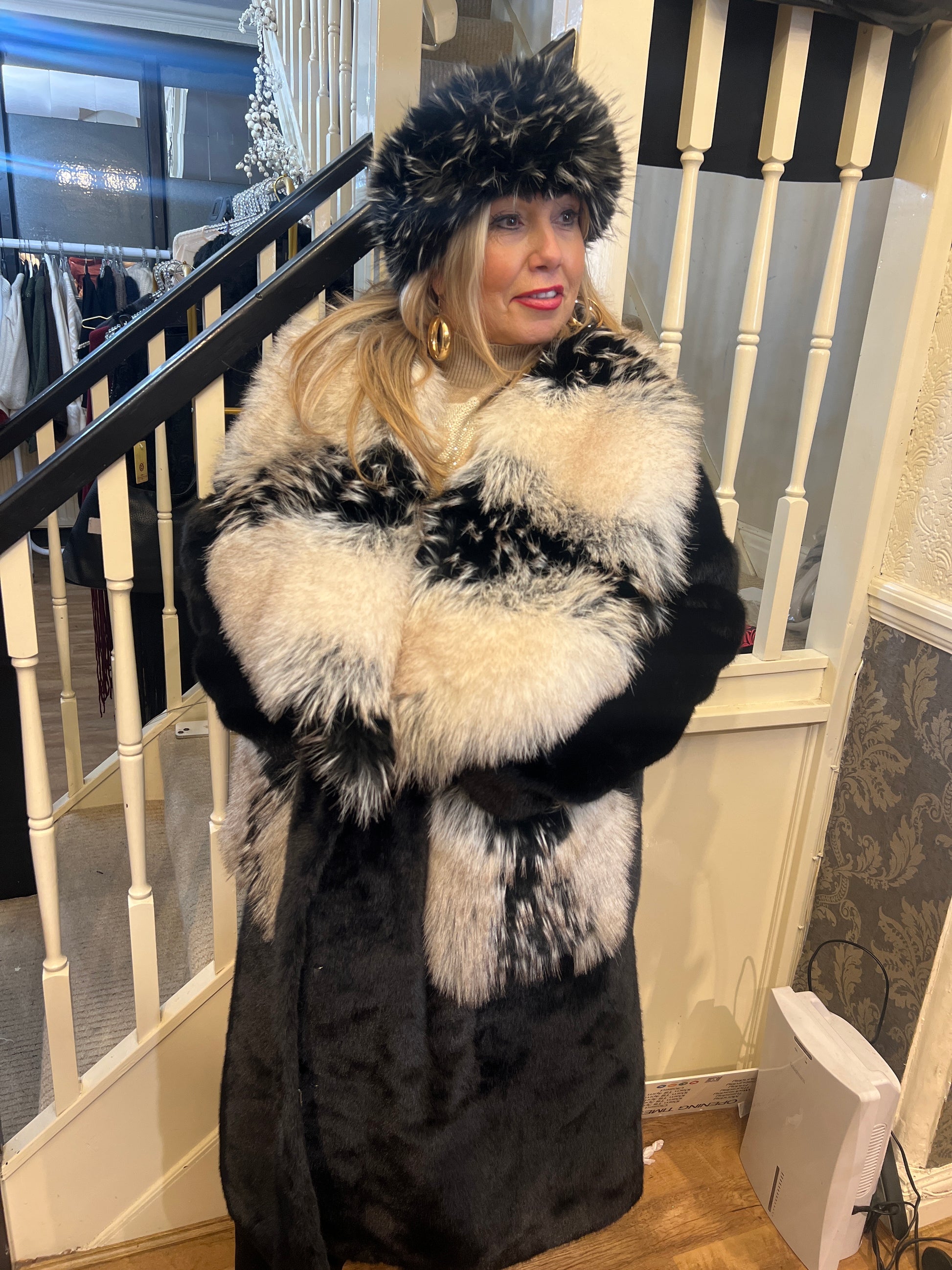 Raccoon lux fur coat (Size 14-22)