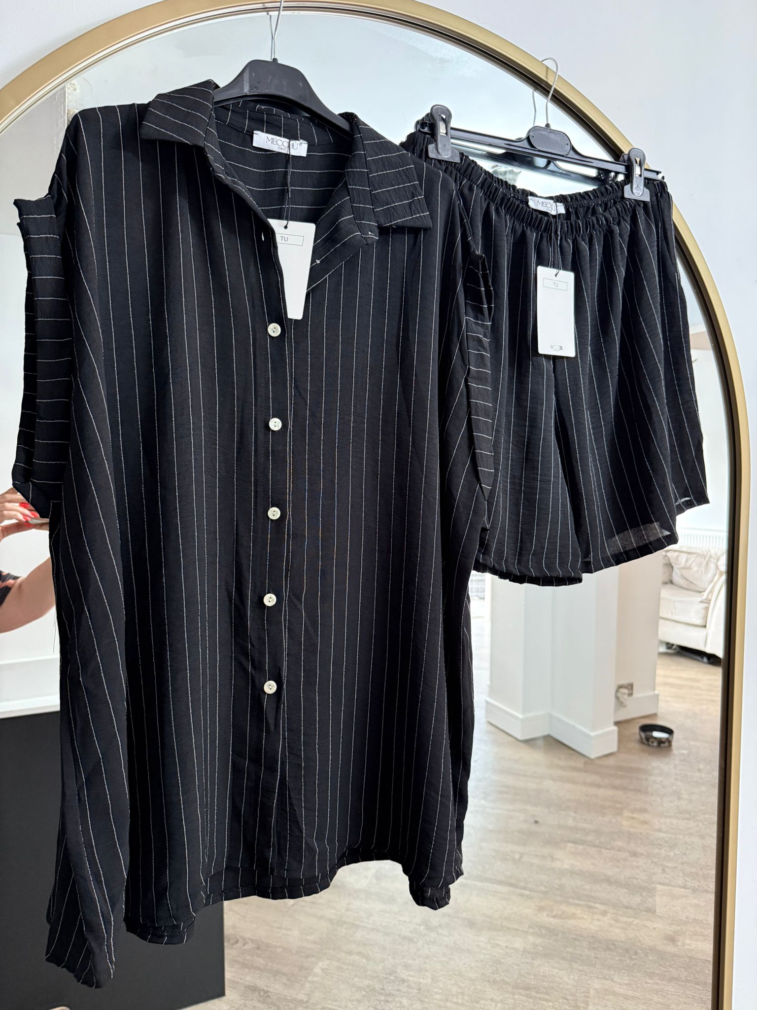 Pinstripe short set