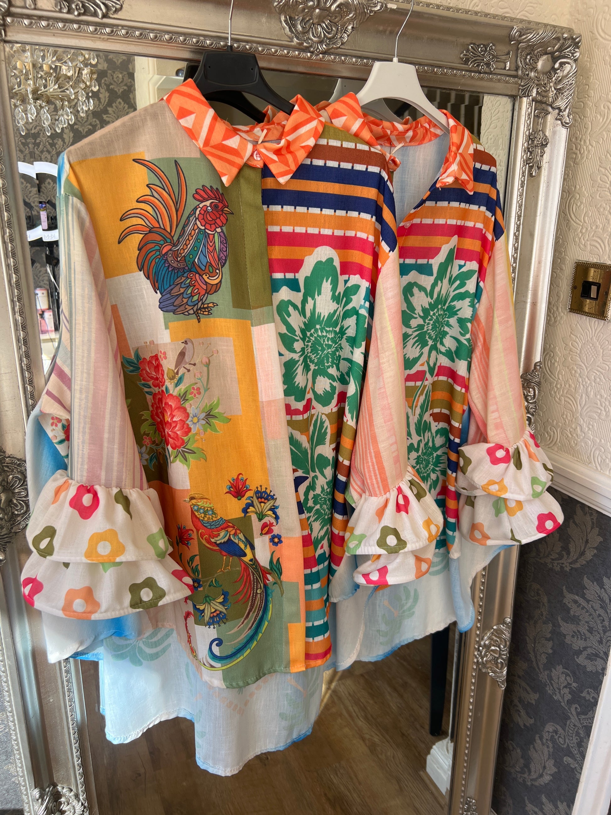 Flower power Frill shirt (size 10-24)