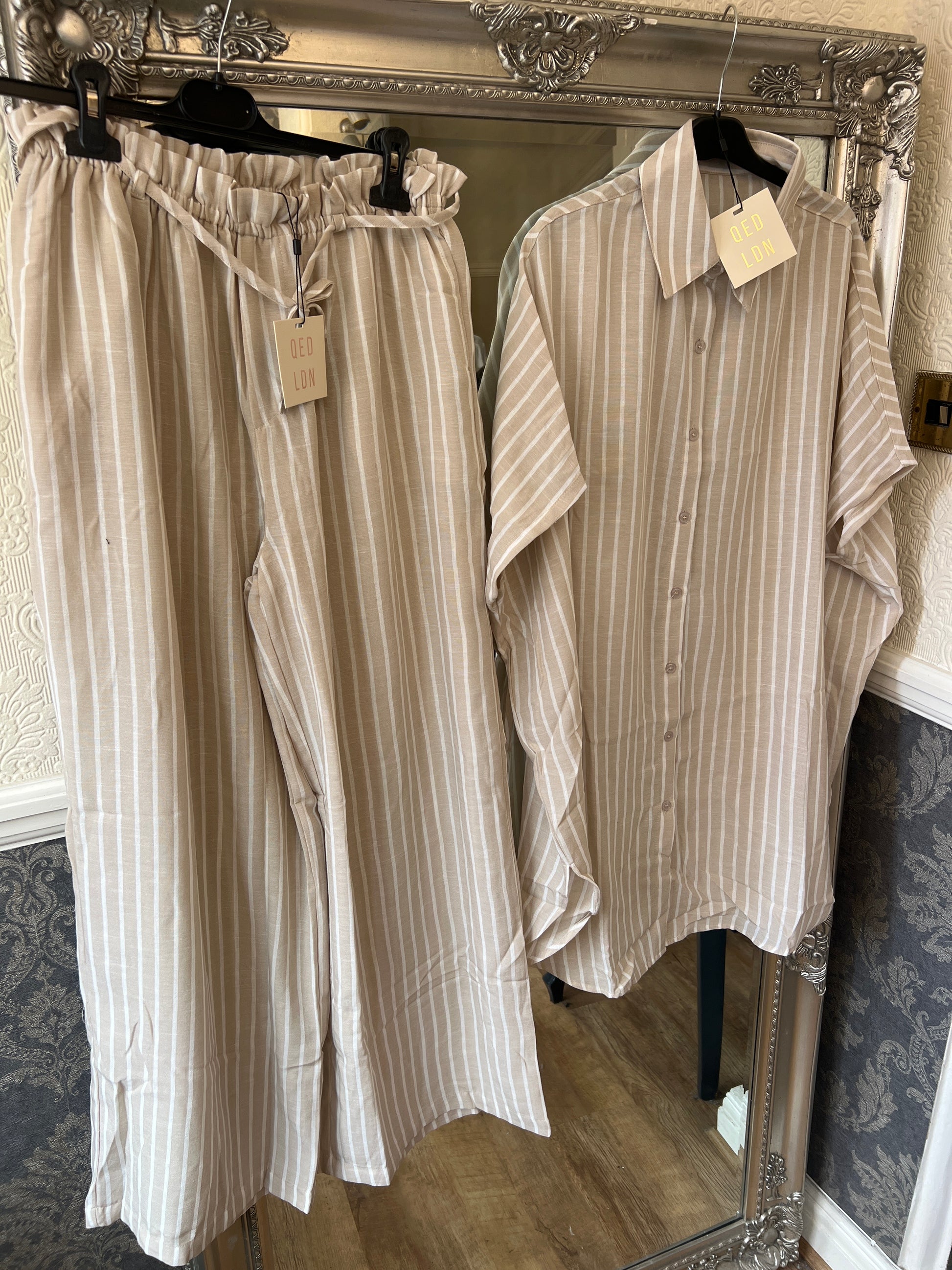 Pinstripe beige co ord