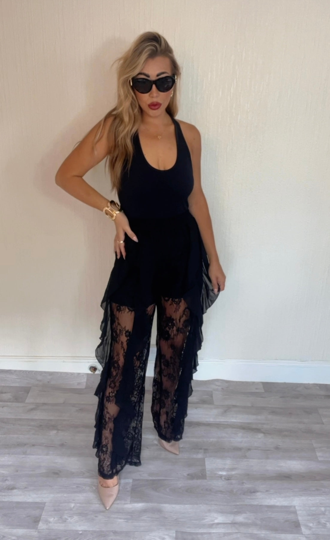 Sheer ruffle Trousers (Size 8-14)
