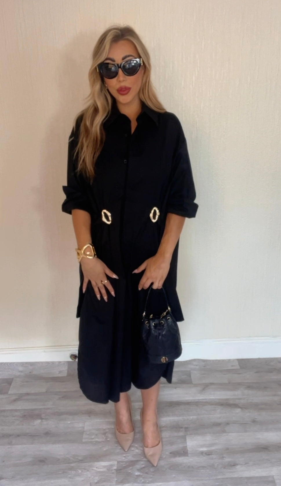 Isabella gold detail dress (Size 14-24)