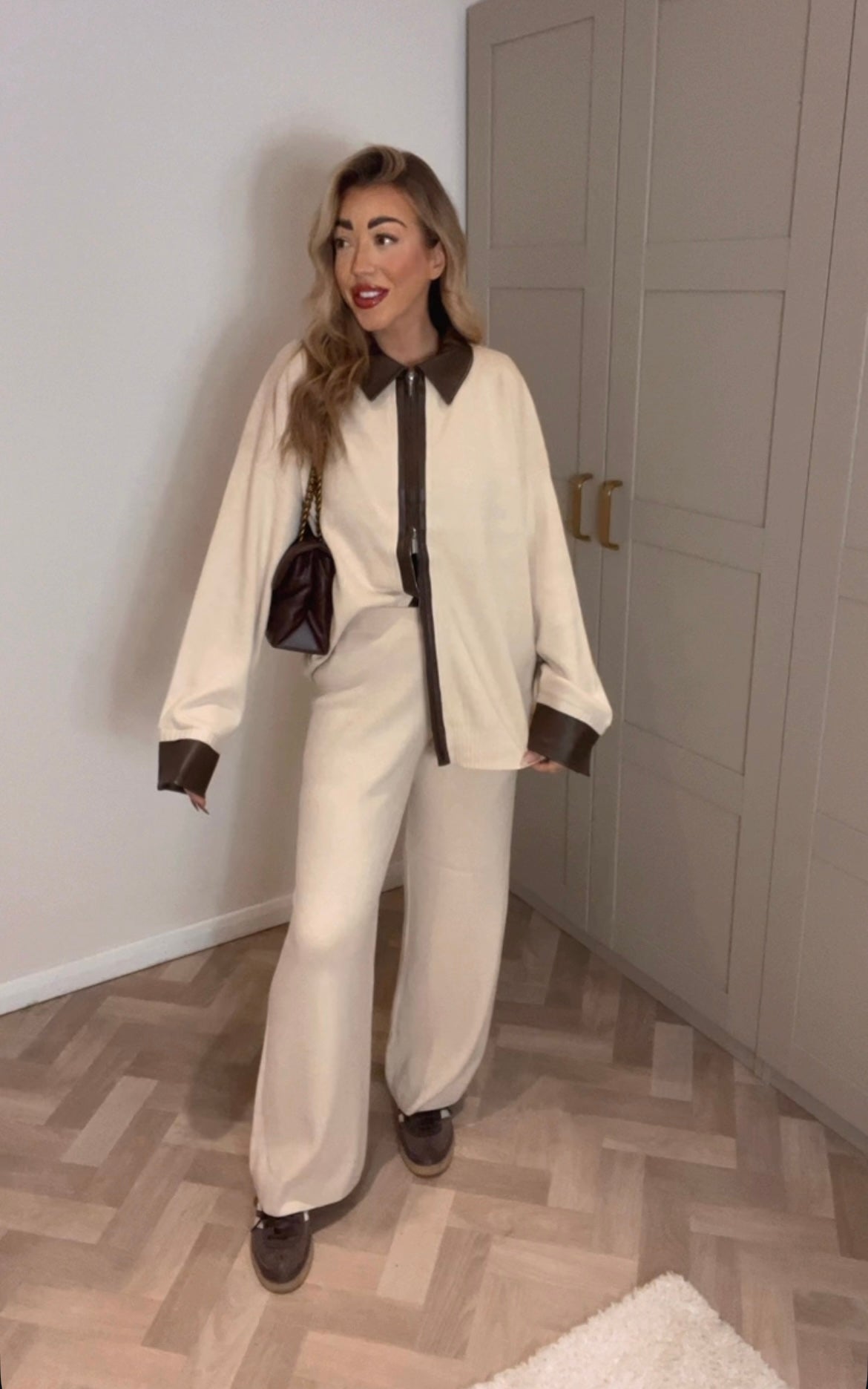 Georgina coord PU leatherette collar and trim