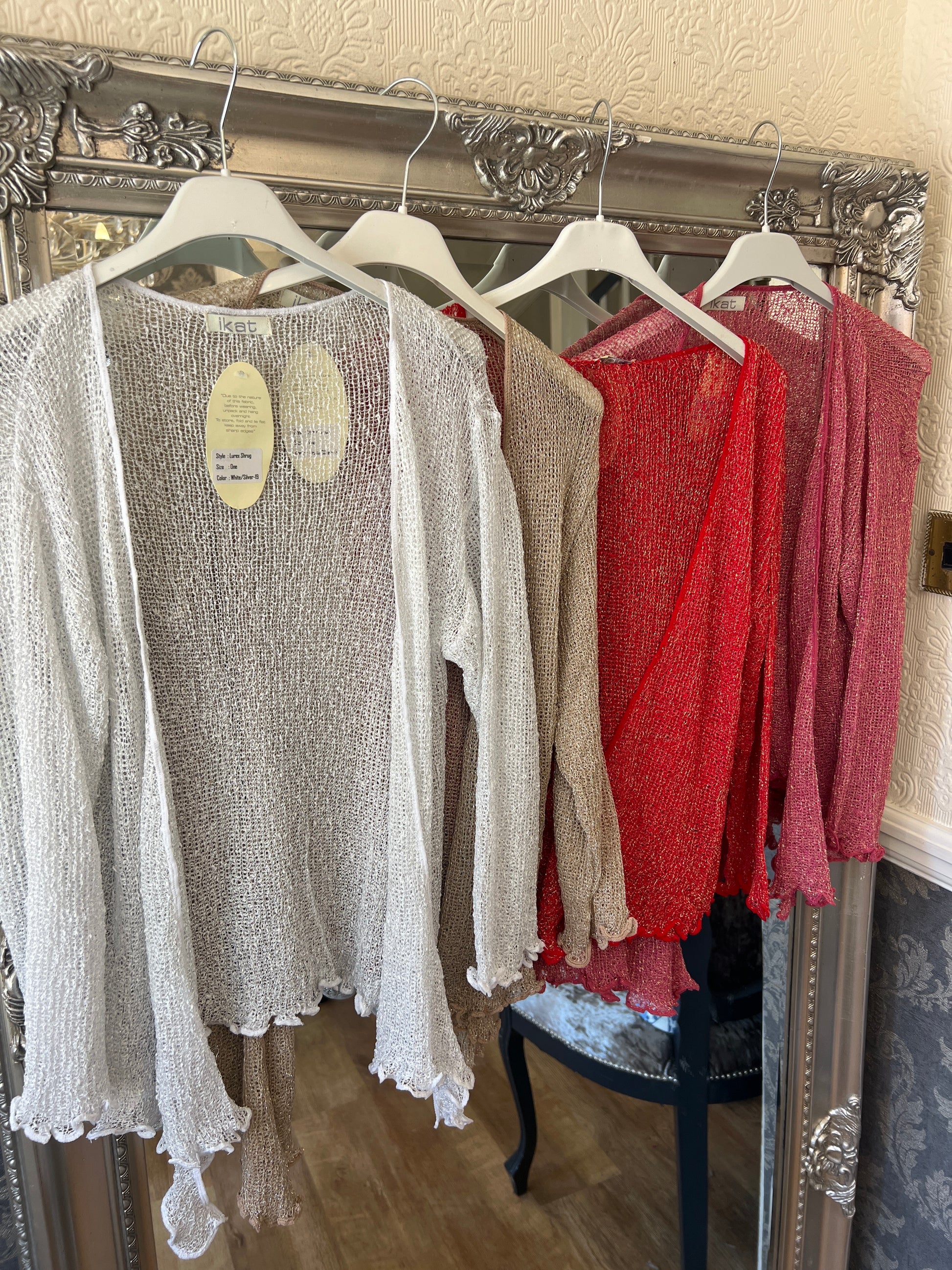 Shimmer tie up shrug