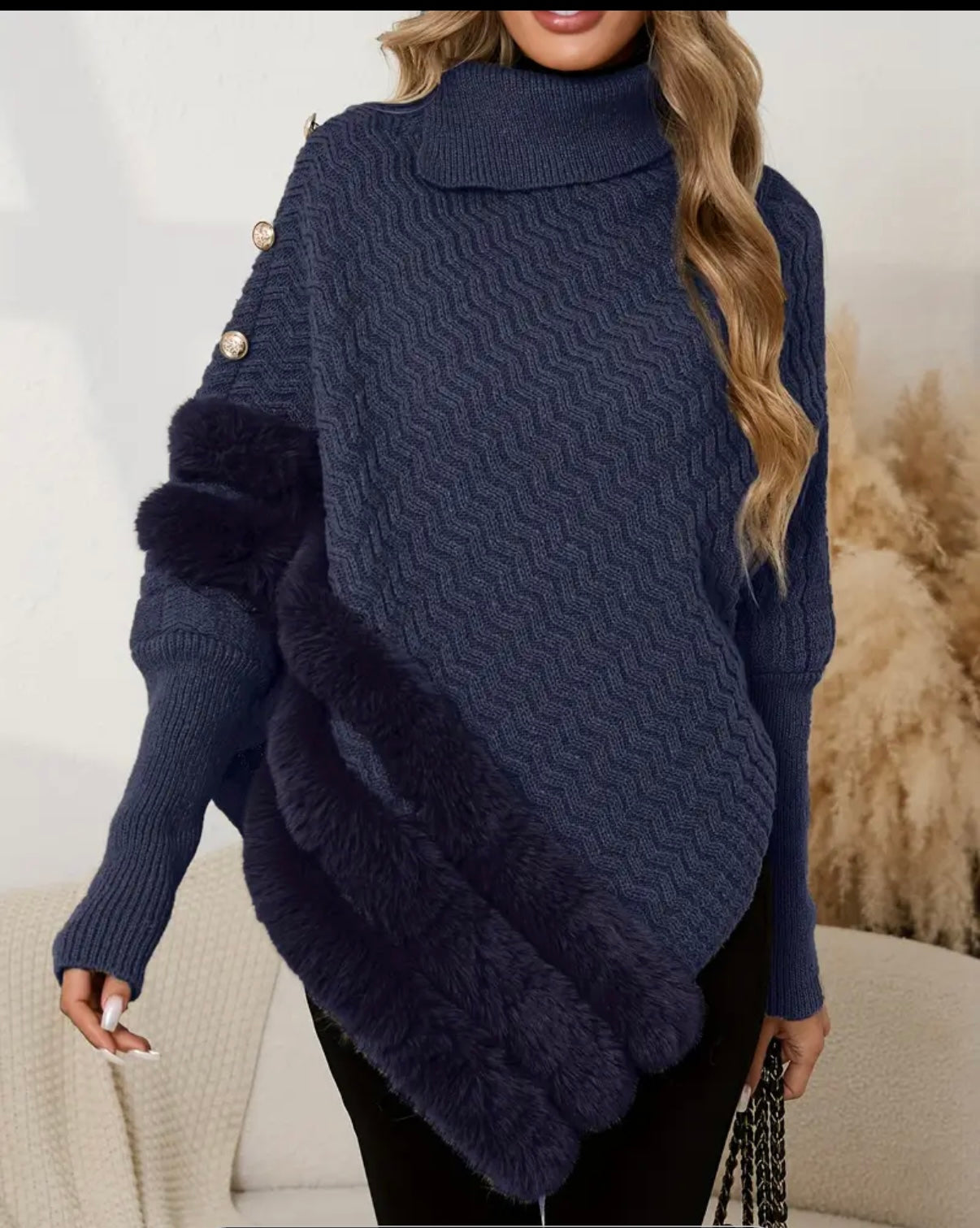Milan faux fur asymmetrical jumper ( size 10-20 )
