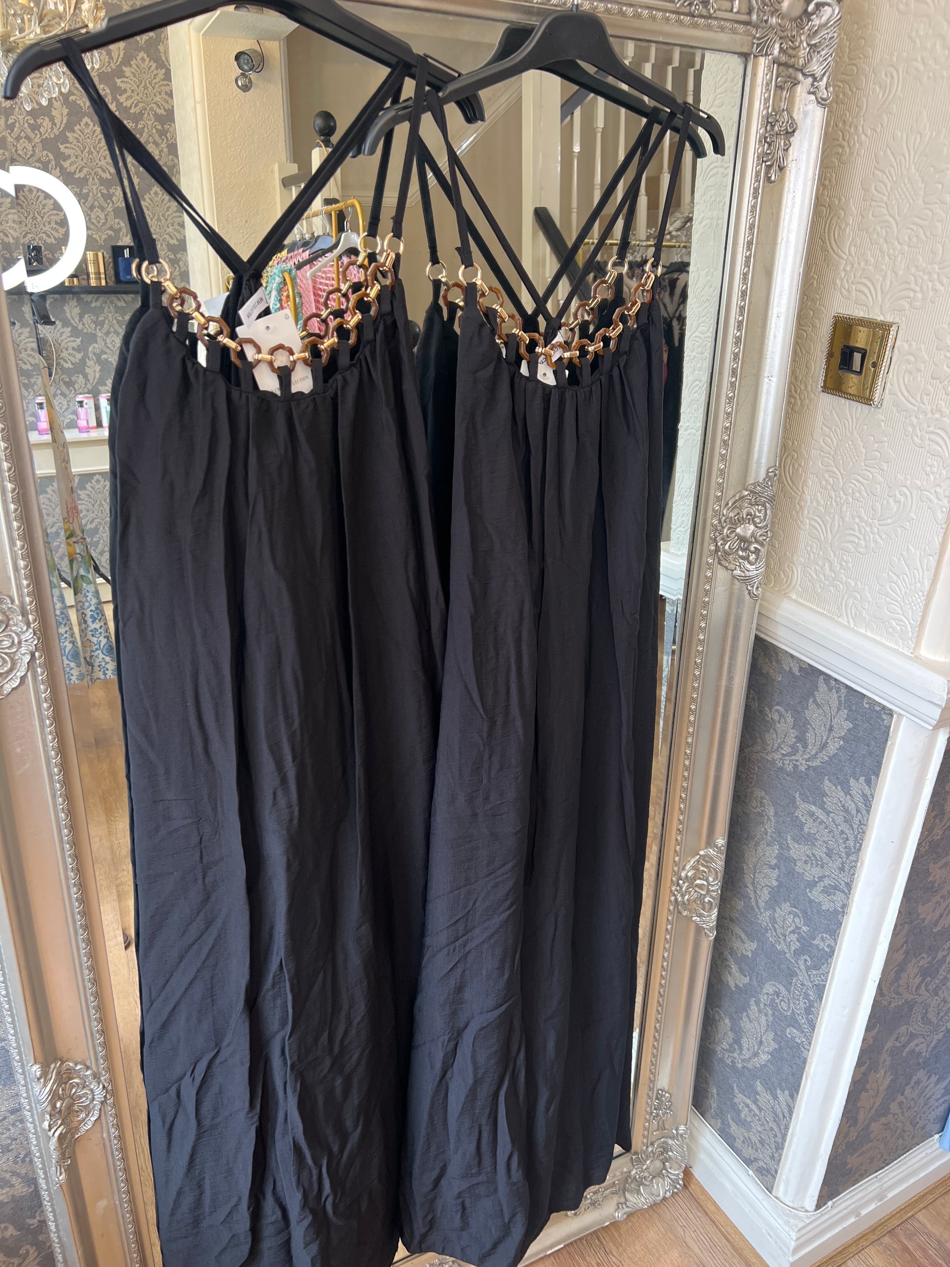 Gold chain maxi dress
