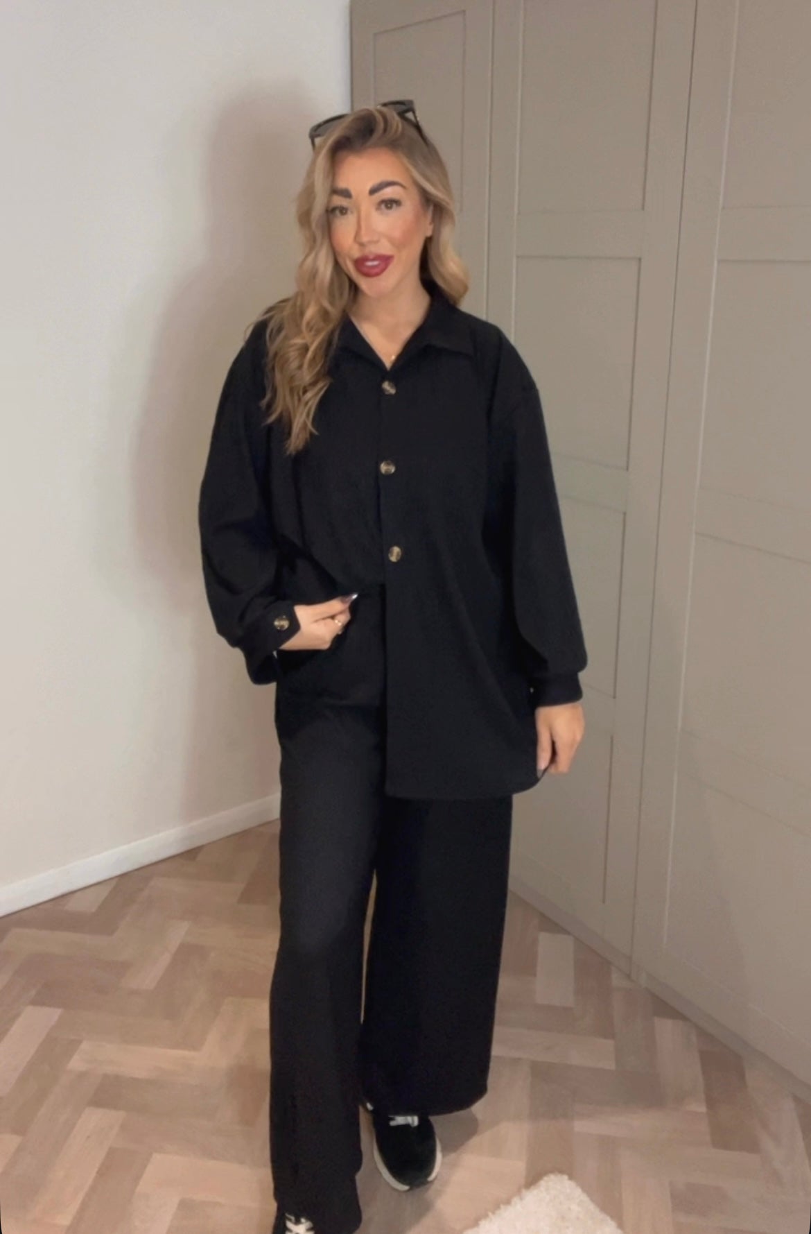 Basic button up long line co ord (Size 10-20)