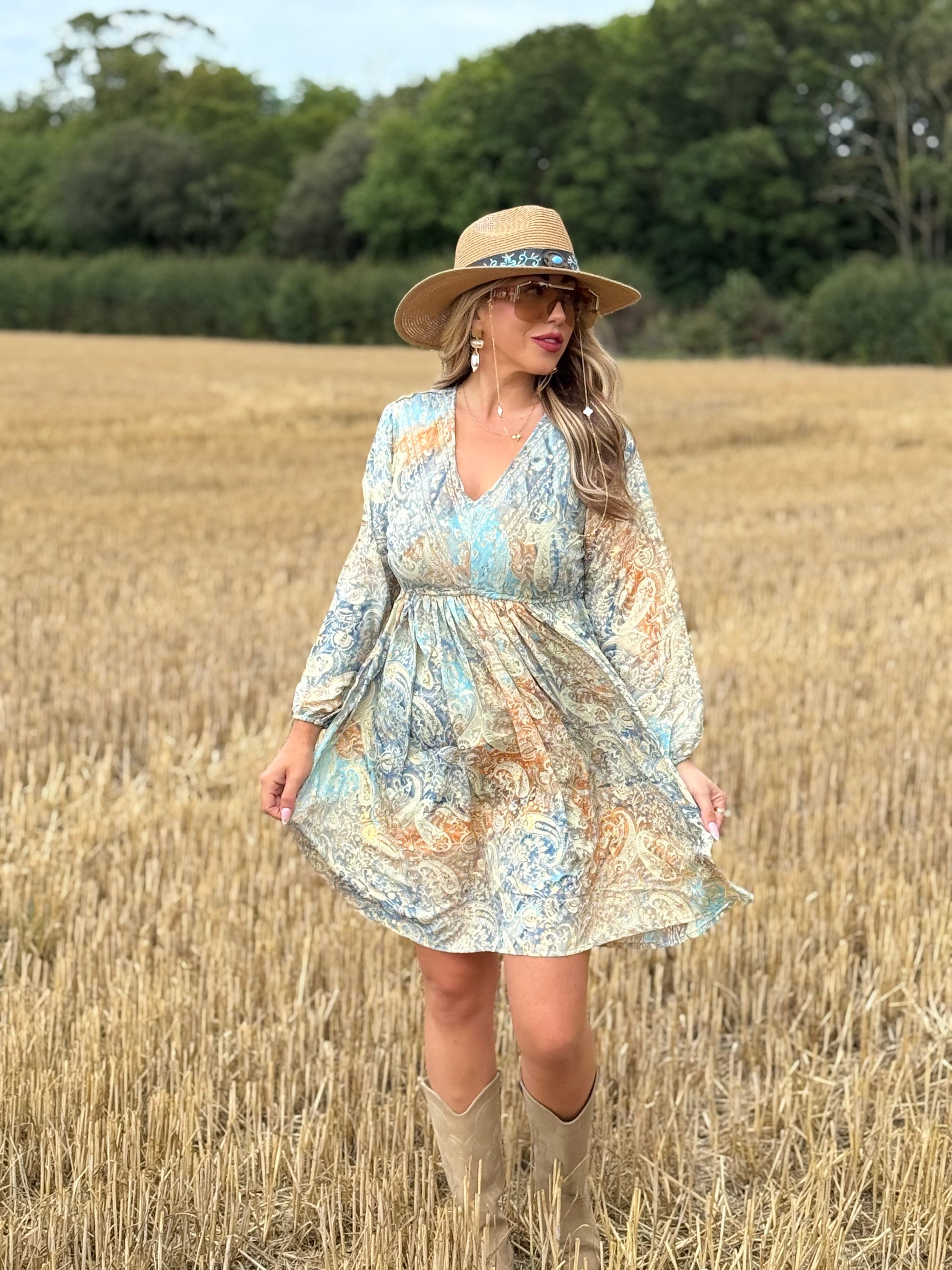Silk midi dress (Size 8-14)
