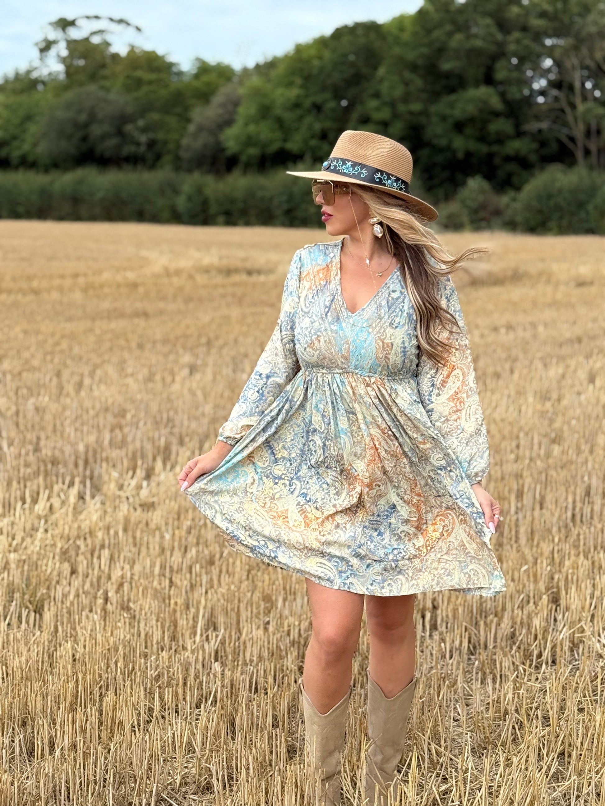 Silk midi dress (Size 8-14)