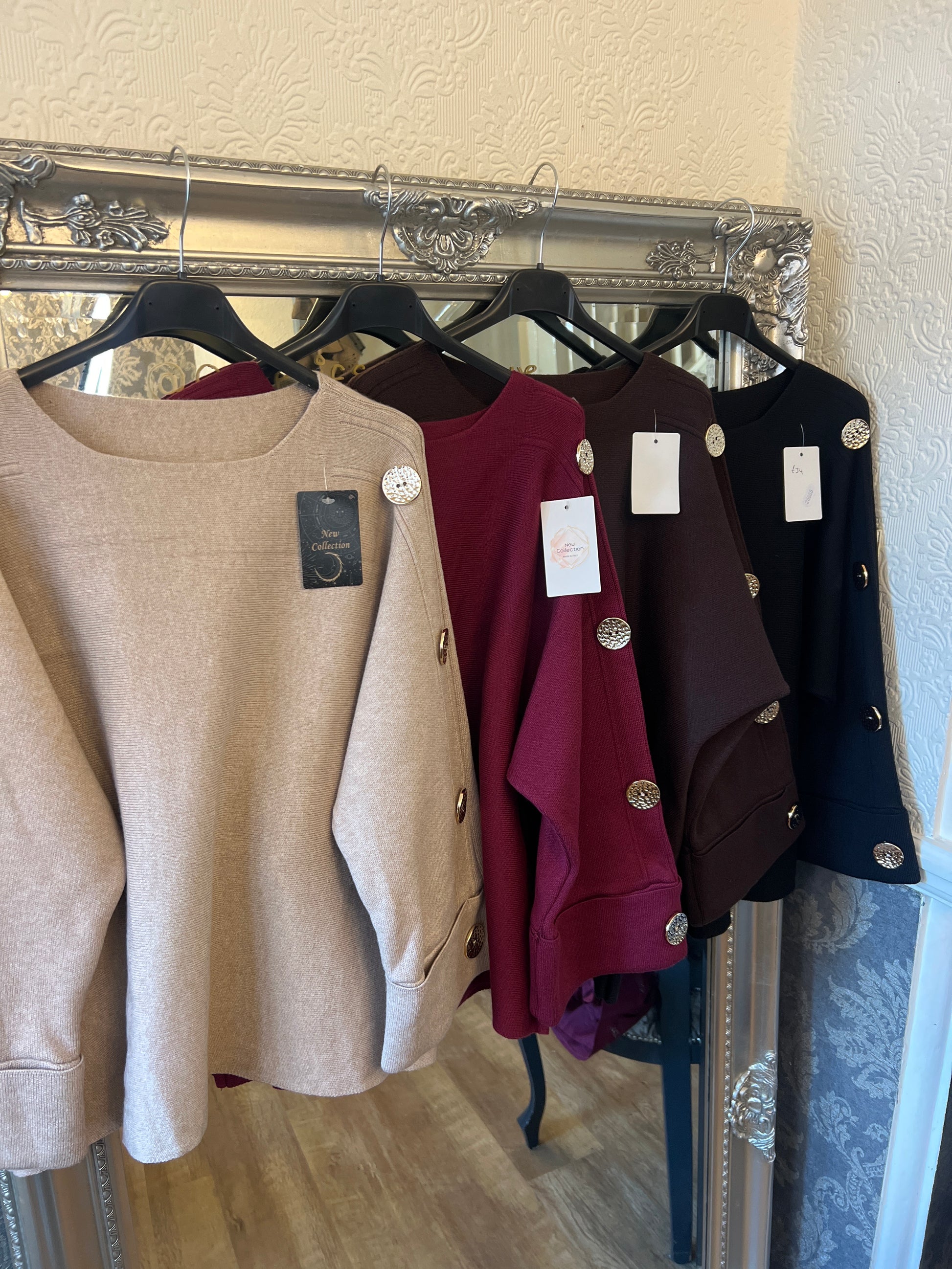 Gemma gold button jumper (Size 10-18)