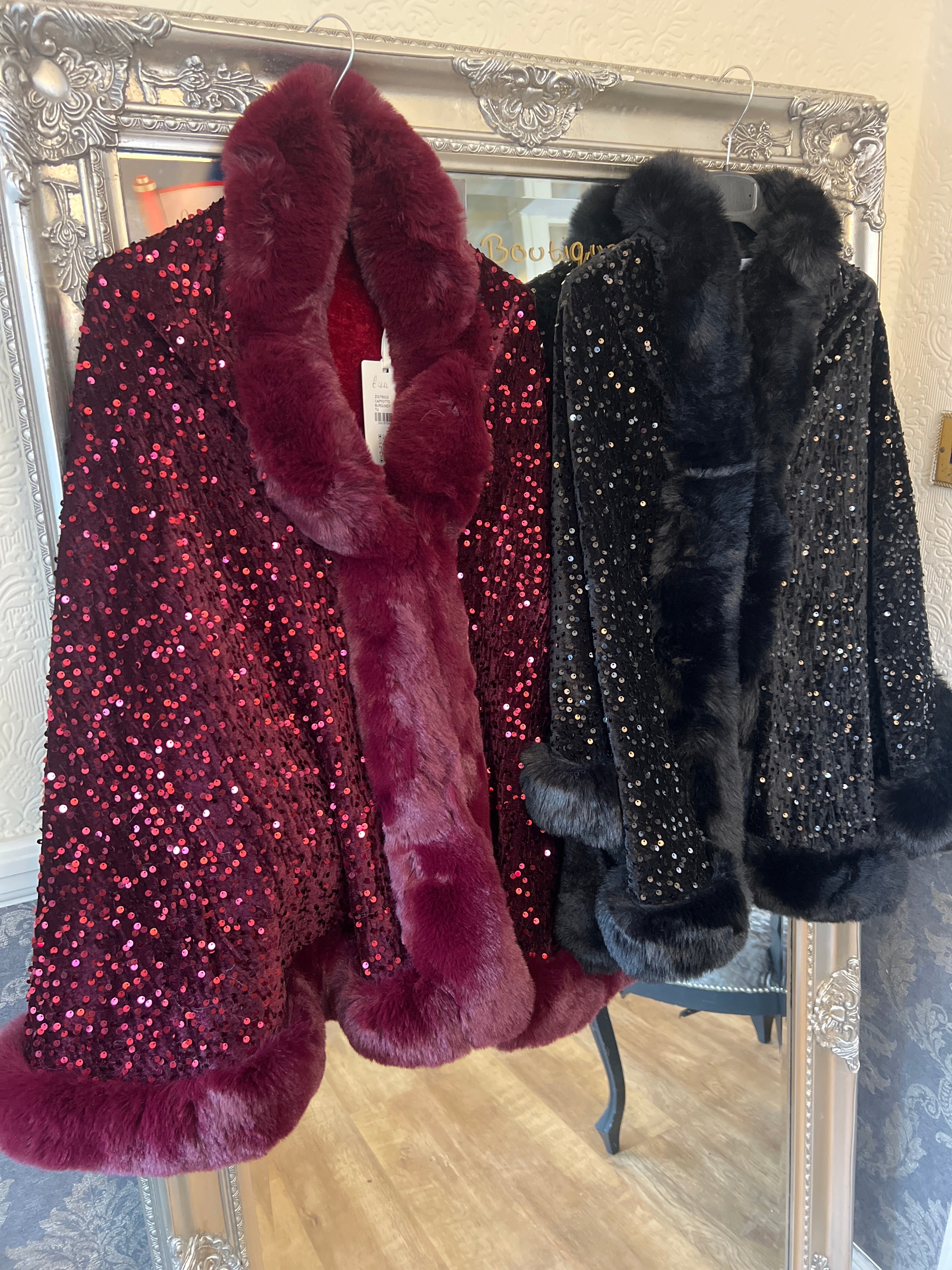 Sequin teddy lined shawl