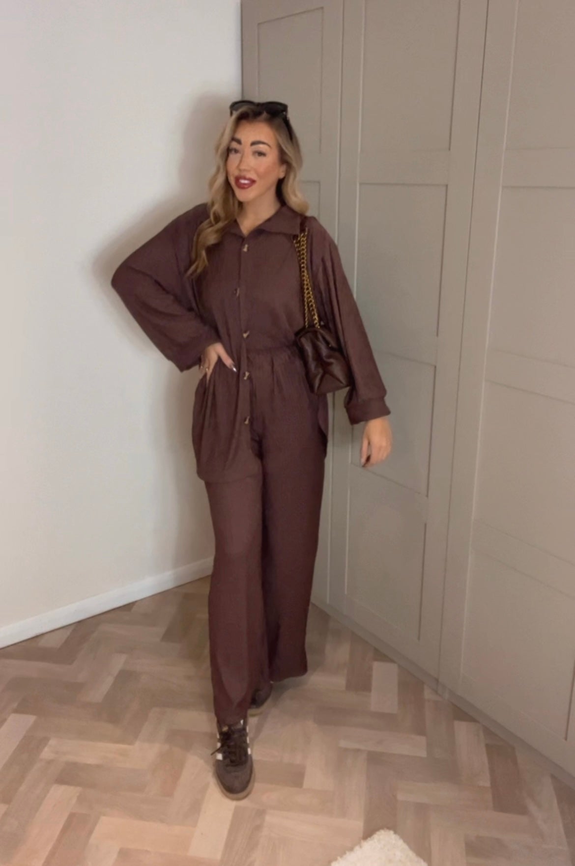 Basic button up long line co ord (Size 10-20)