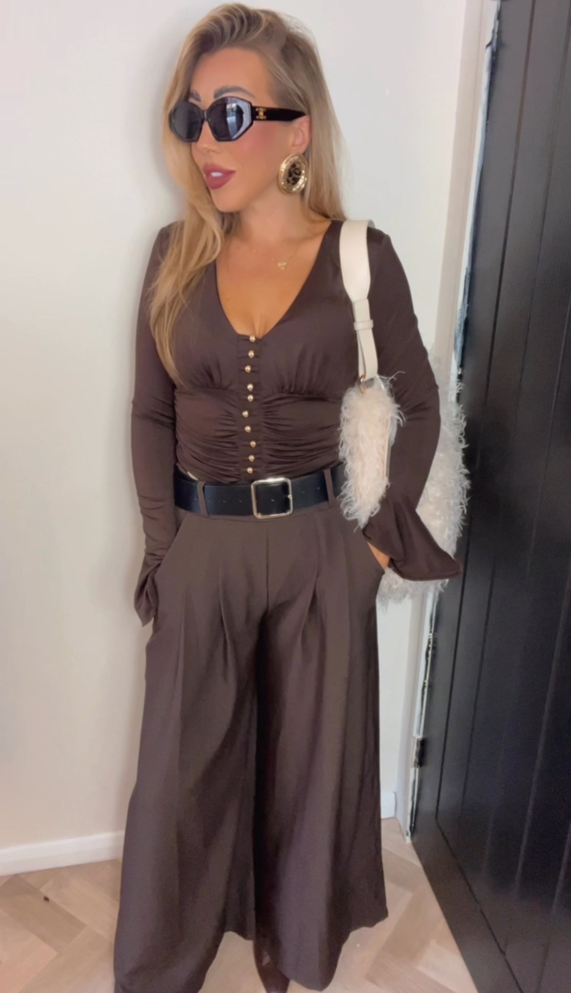 Chocolate body gold detail