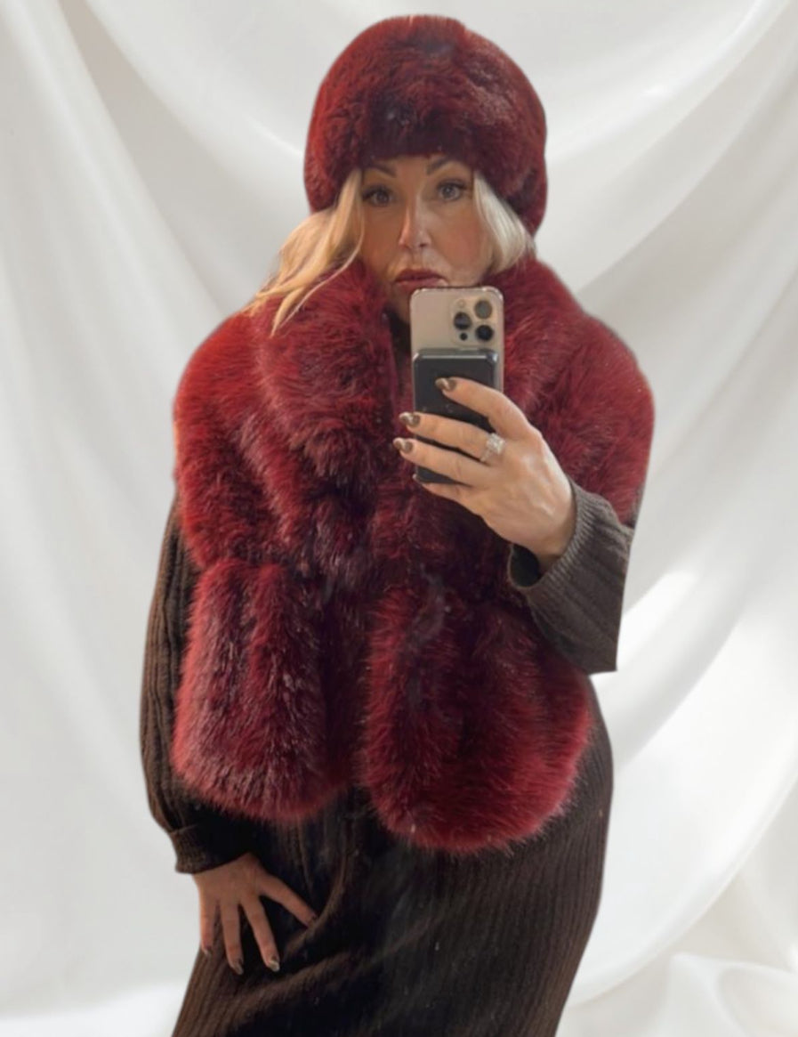 Luxury faux fur full collar with headband