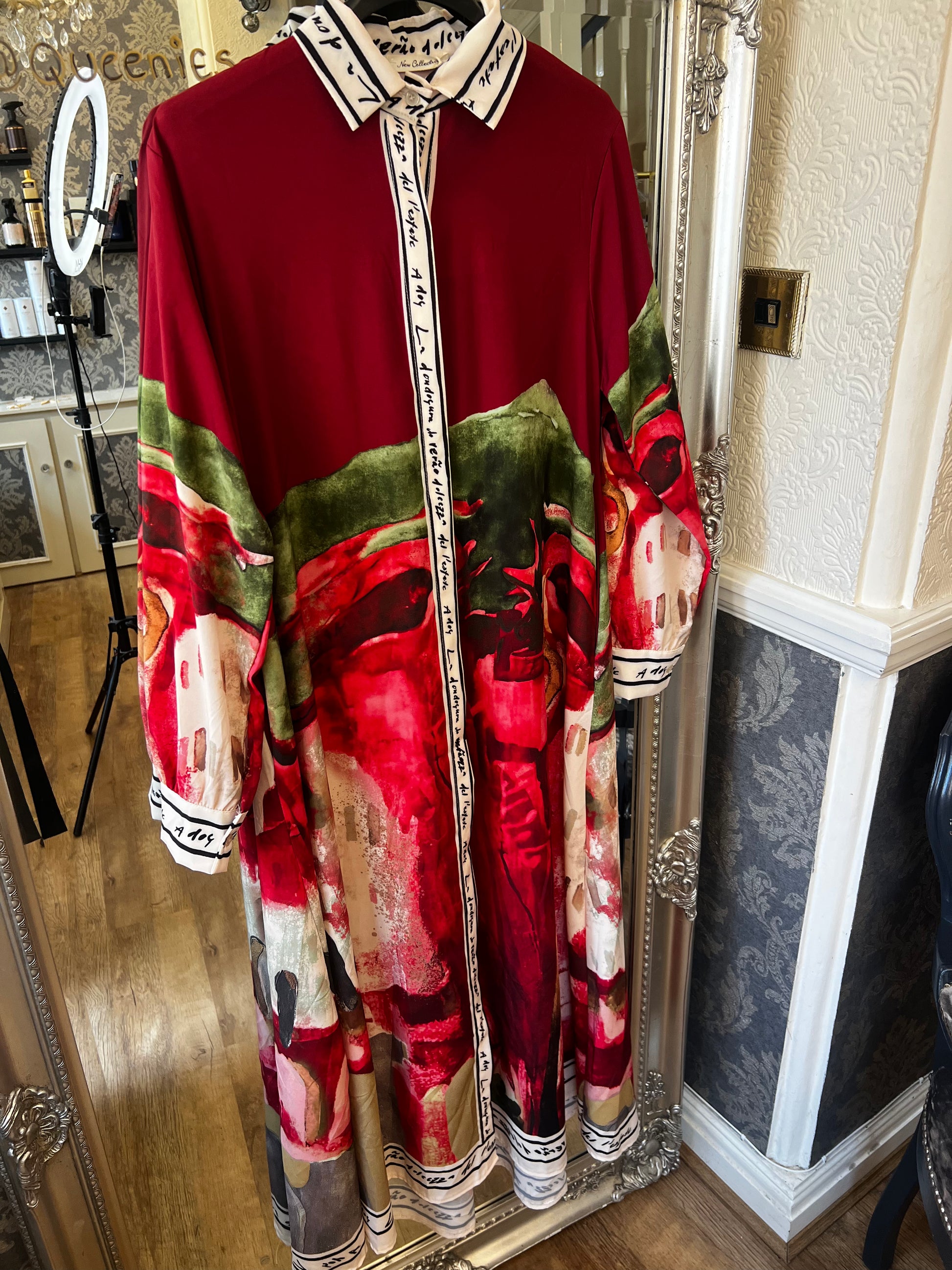 Burgundy Sicily shirt dress