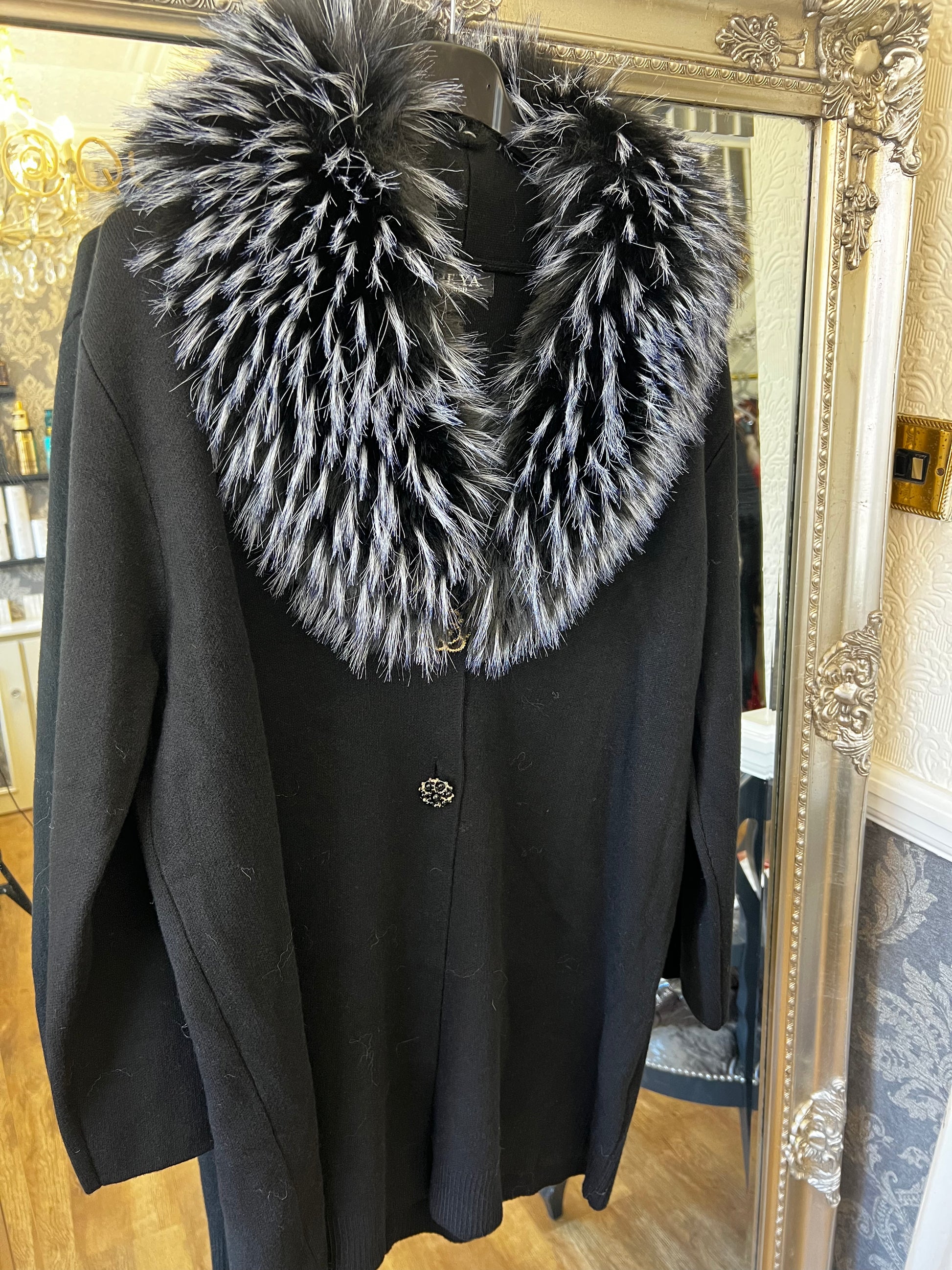 Chanel long fur cardigan
