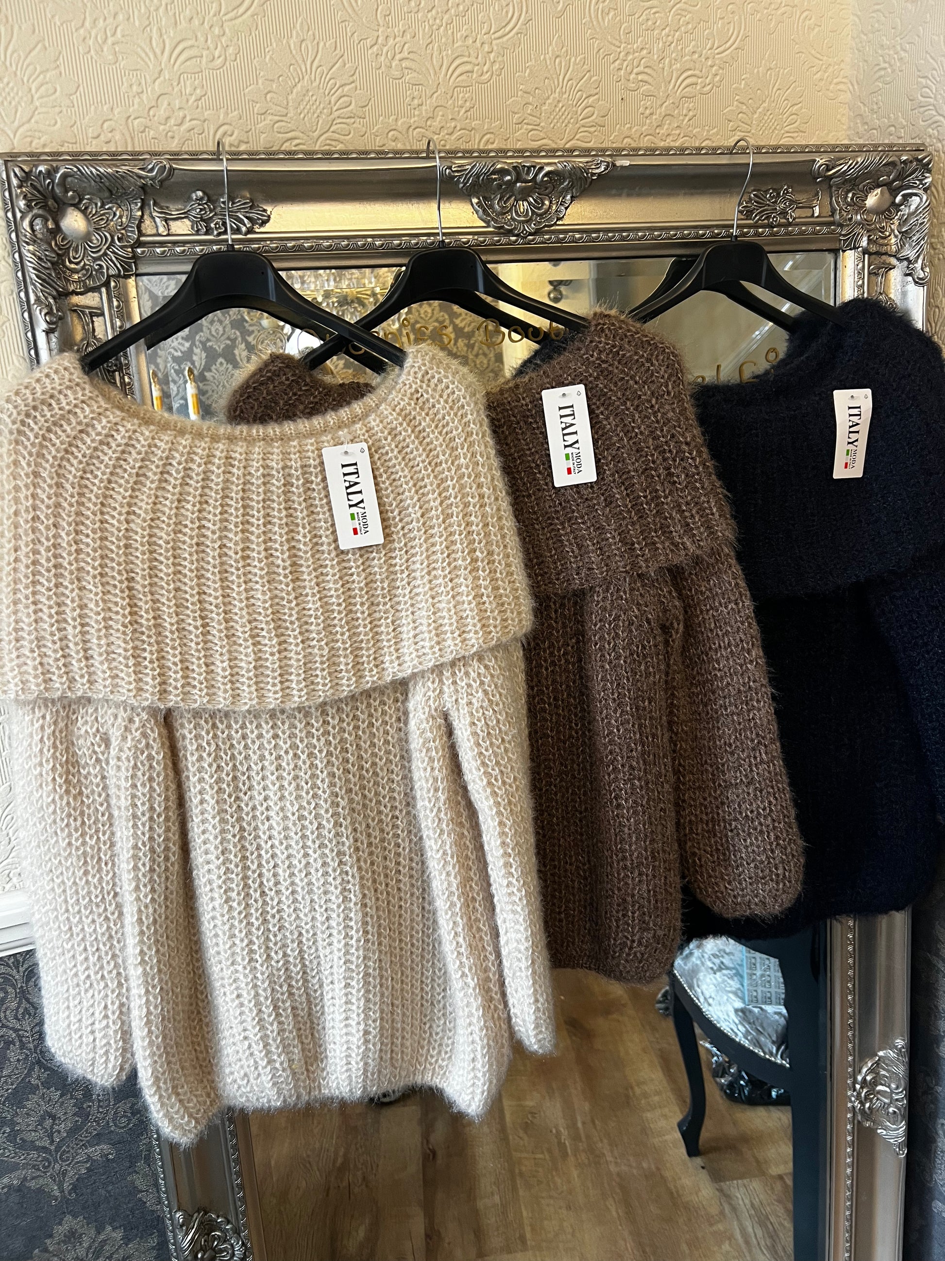 Cosy off shoulder teddy jumper