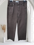 Chocolate brown high waisted wide leg super stretch jeans