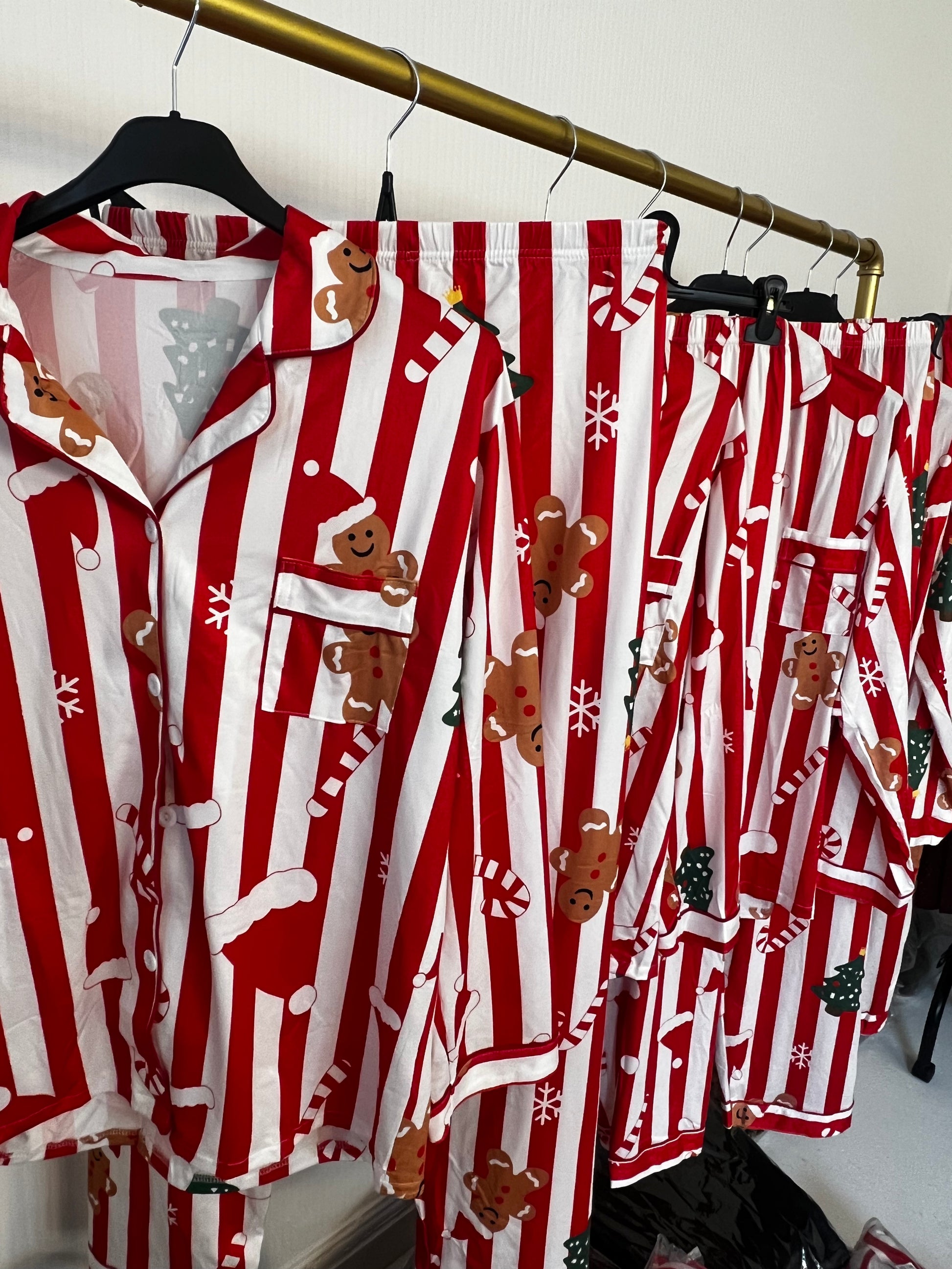 Christmas festive red stripe pjs (Size S,M,L,XL)