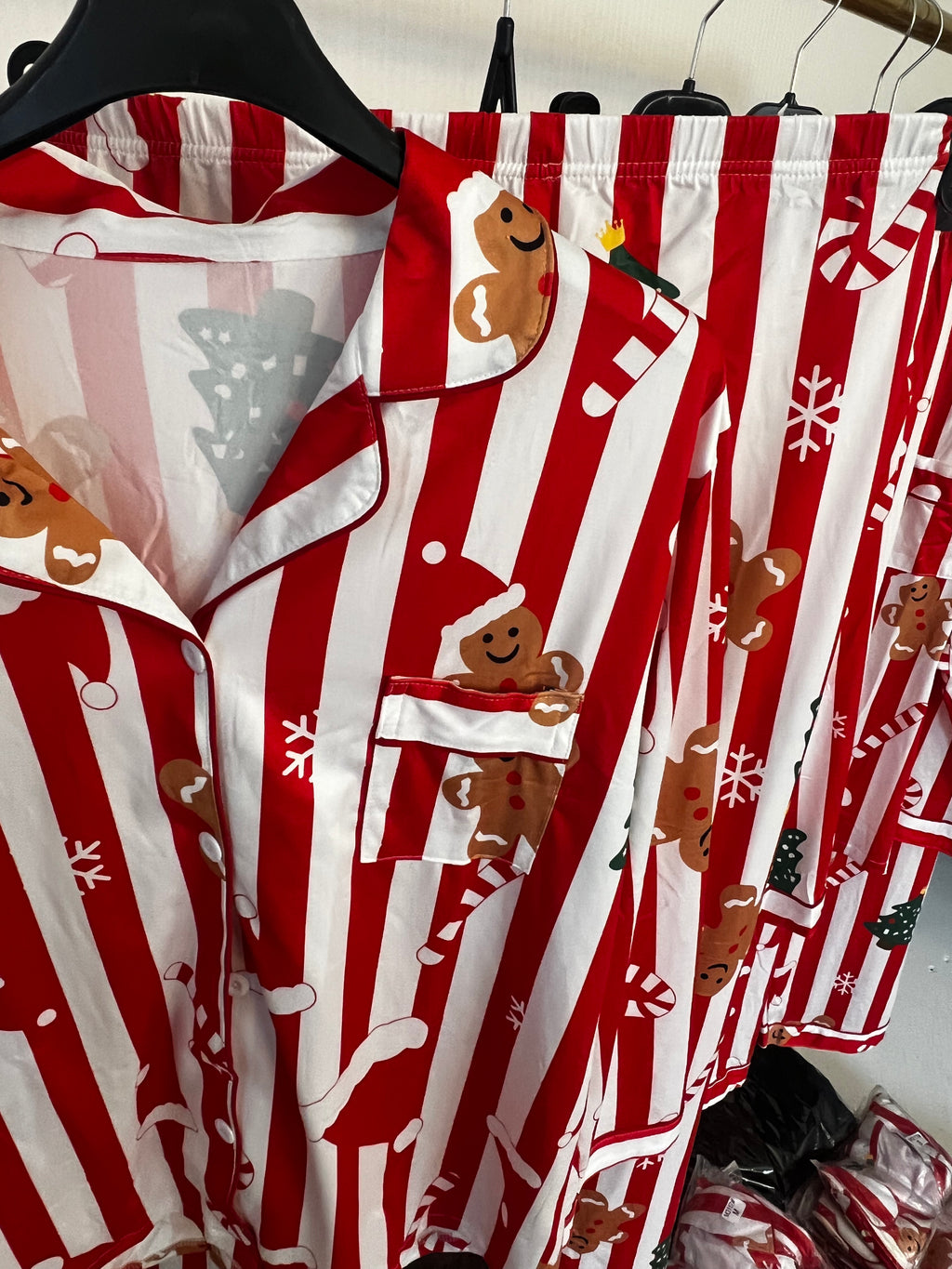 Christmas festive red stripe pjs (Size S,M,L,XL)