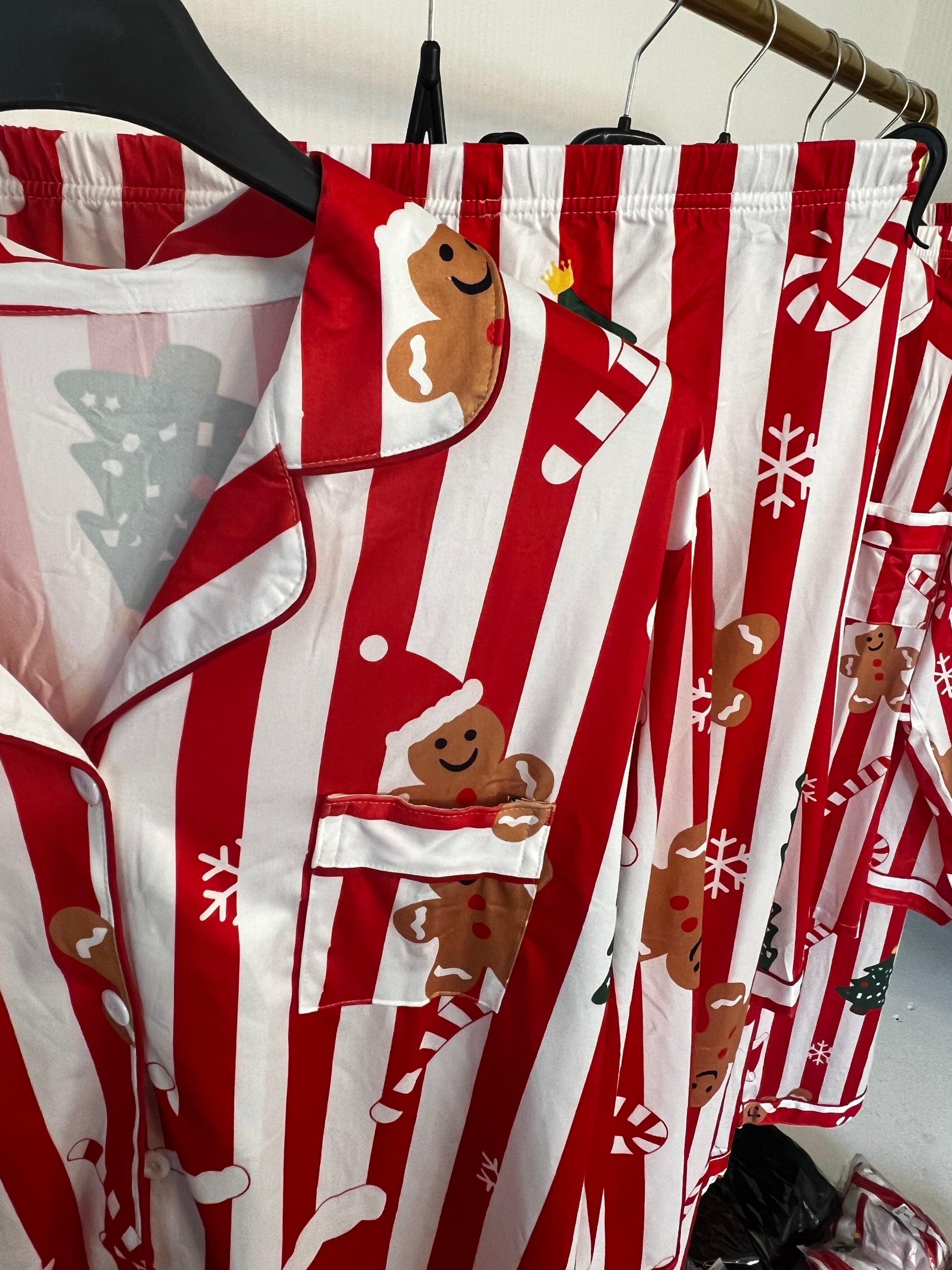 Christmas festive red stripe pjs (Size S,M,L,XL)