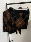 Alpine jumper co ord skirt & jumper (size 8-14/16) black&Brown