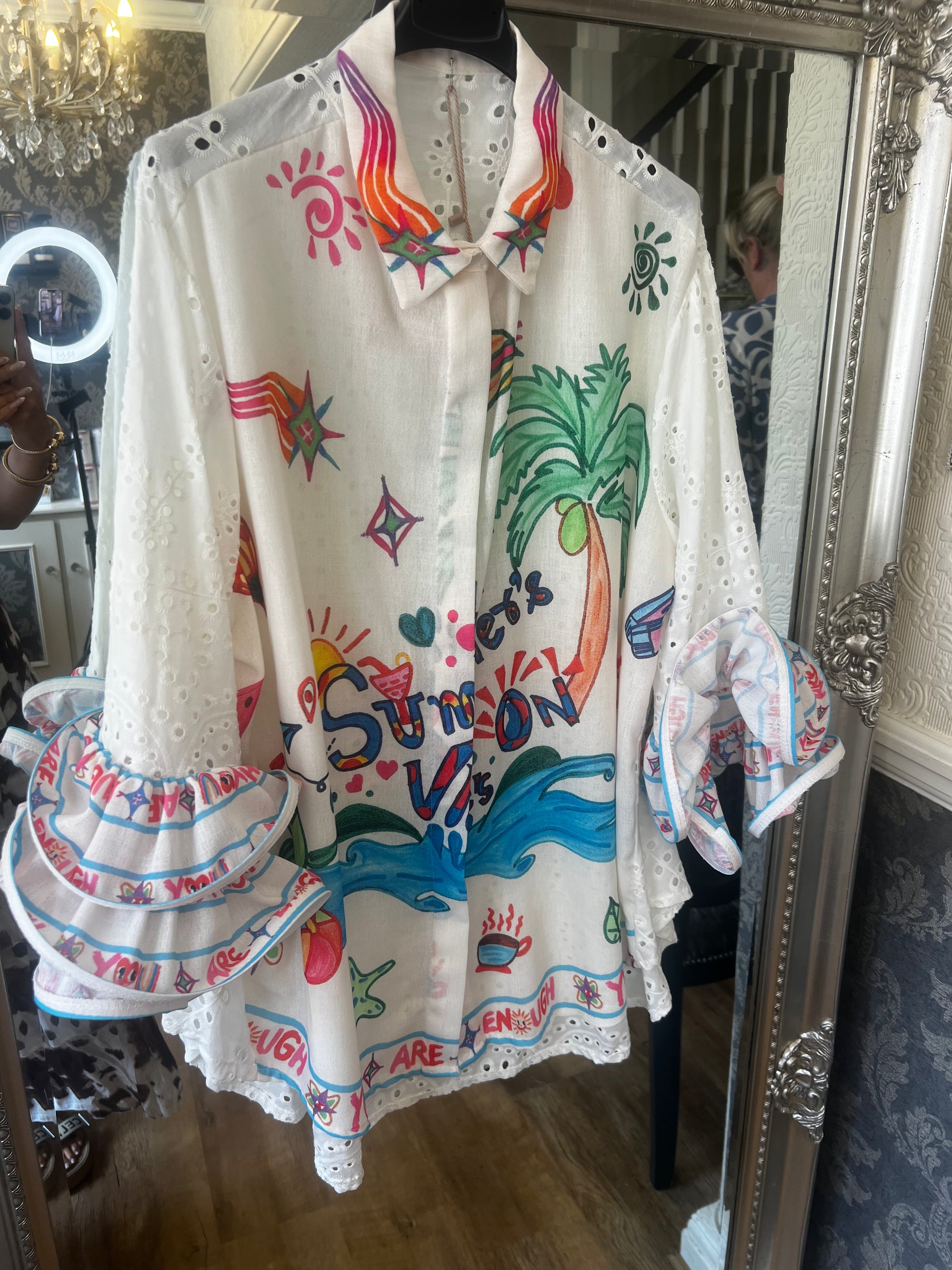 Summer frill sleeve shirts (size 10-24)