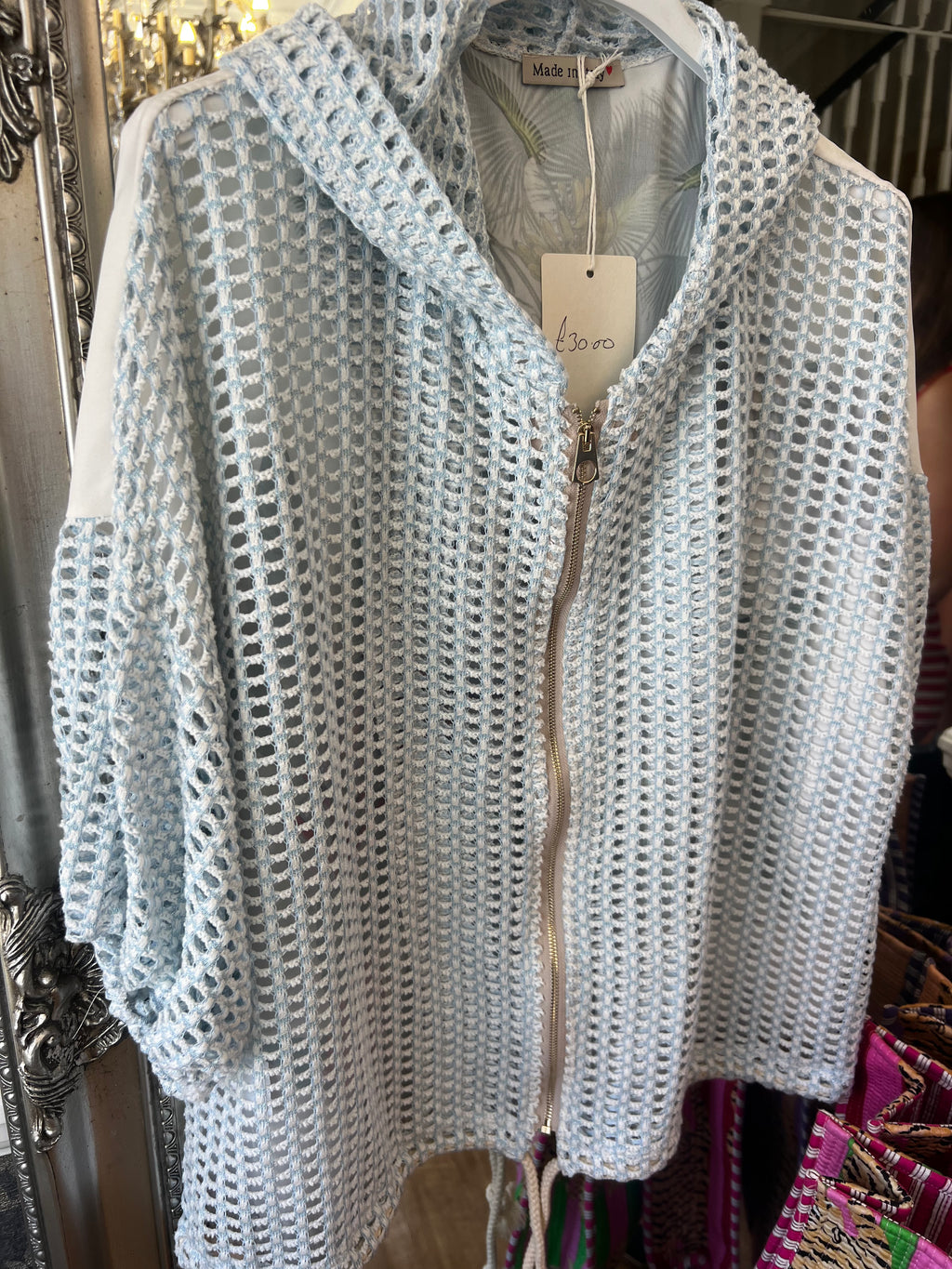Crochet bomber jacket (size 10-18)