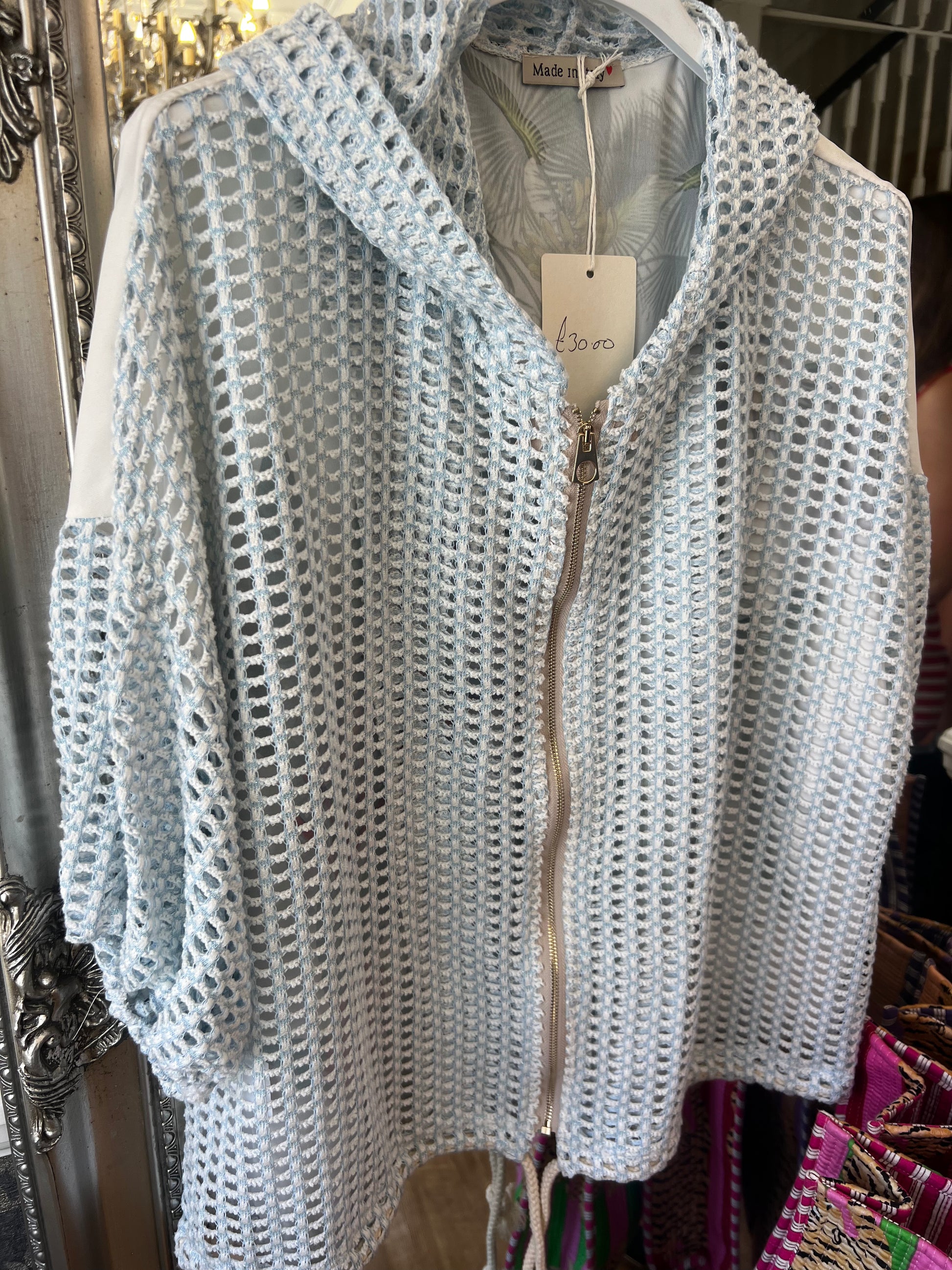 Crochet bomber jacket (size 10-18)