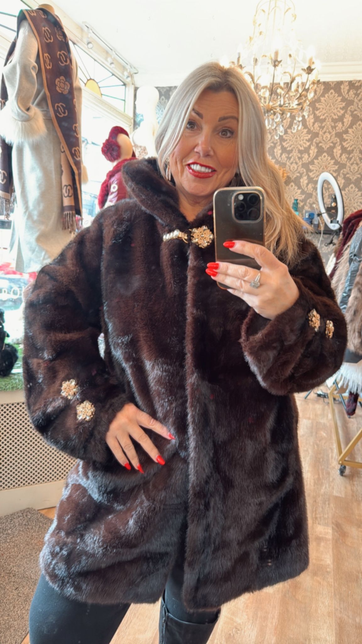 Penelope faux fur coat