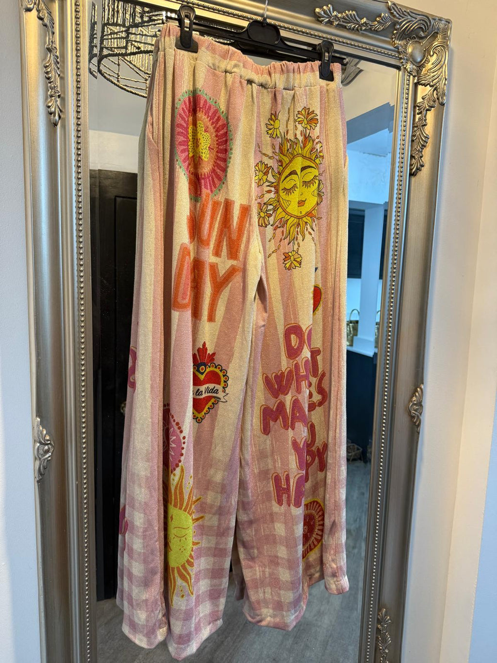 Gold thread summer trousers