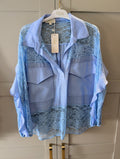 Blue lace blouse