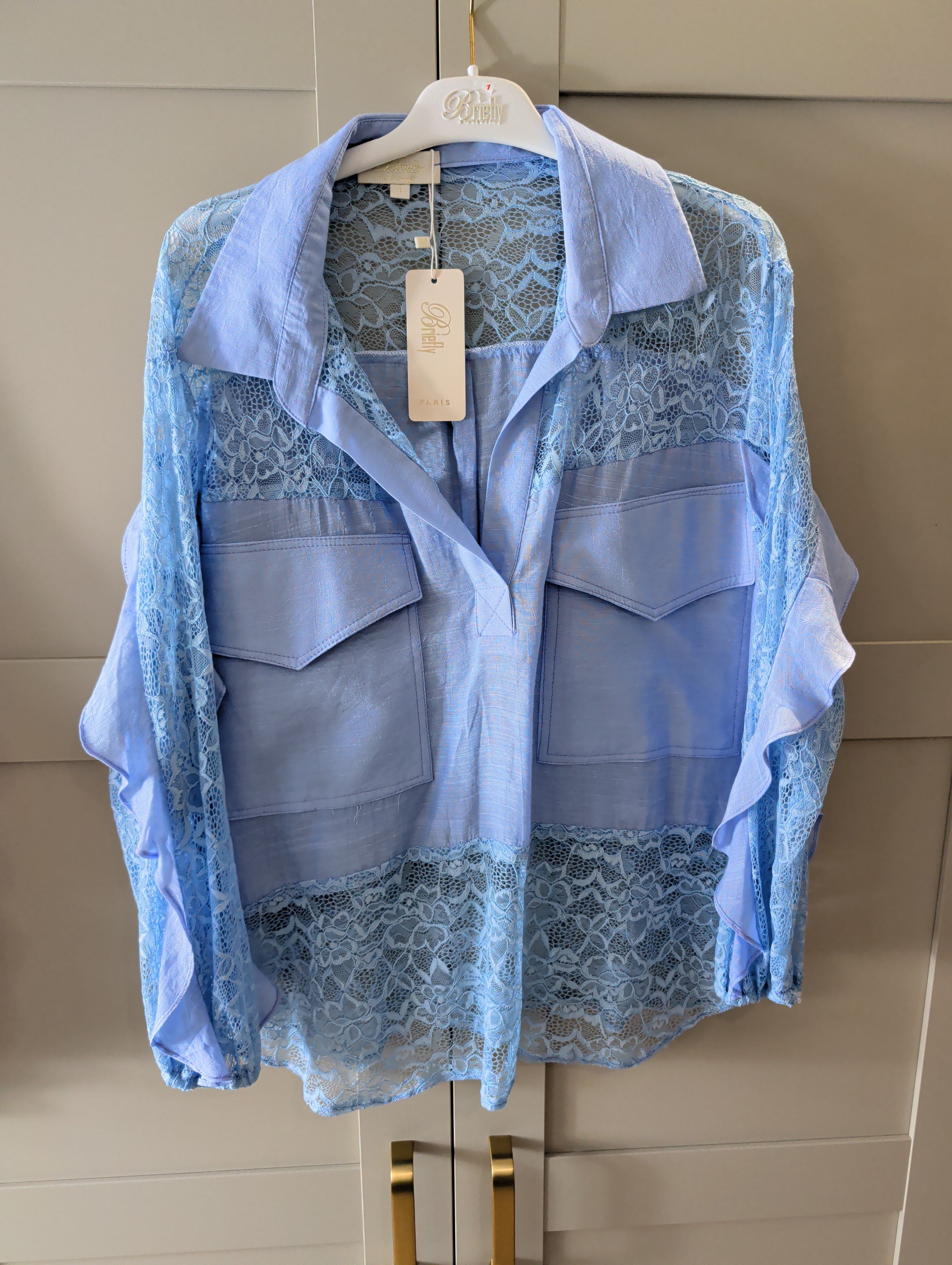 Blue lace blouse