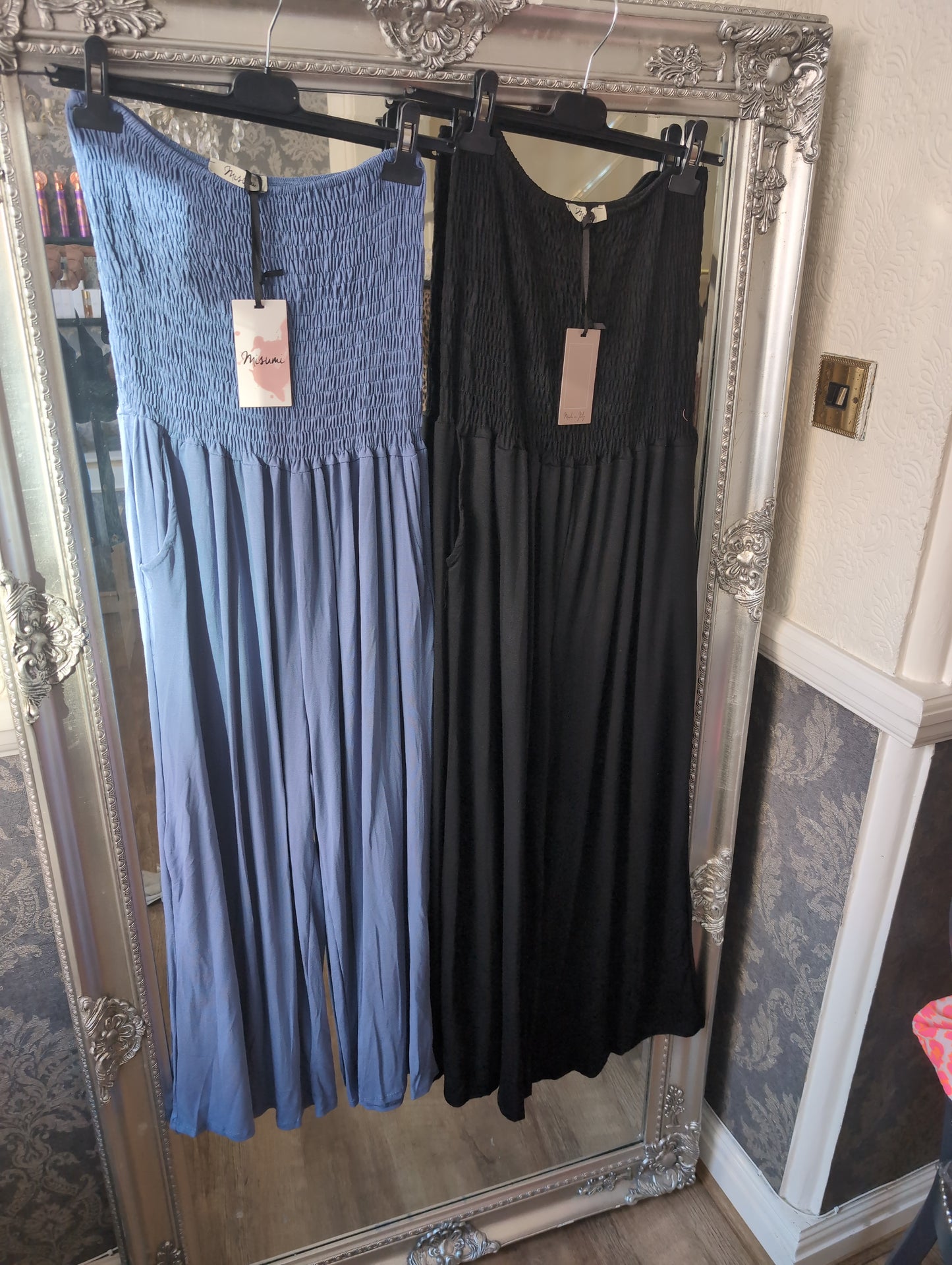 Boob tube jumpsuit wide leg