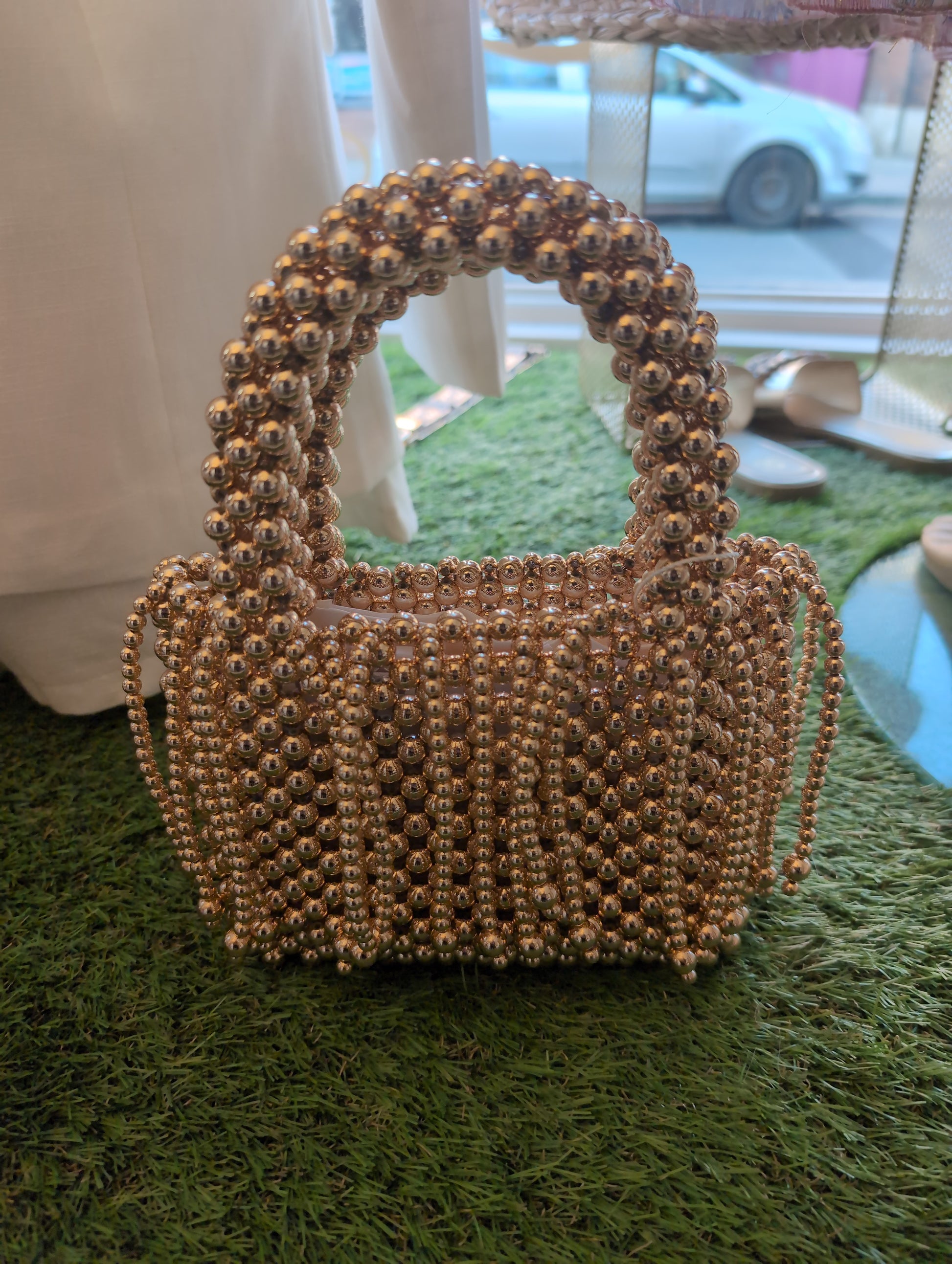 Gold beaded bag