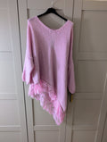 Pink lace detailed jumper
