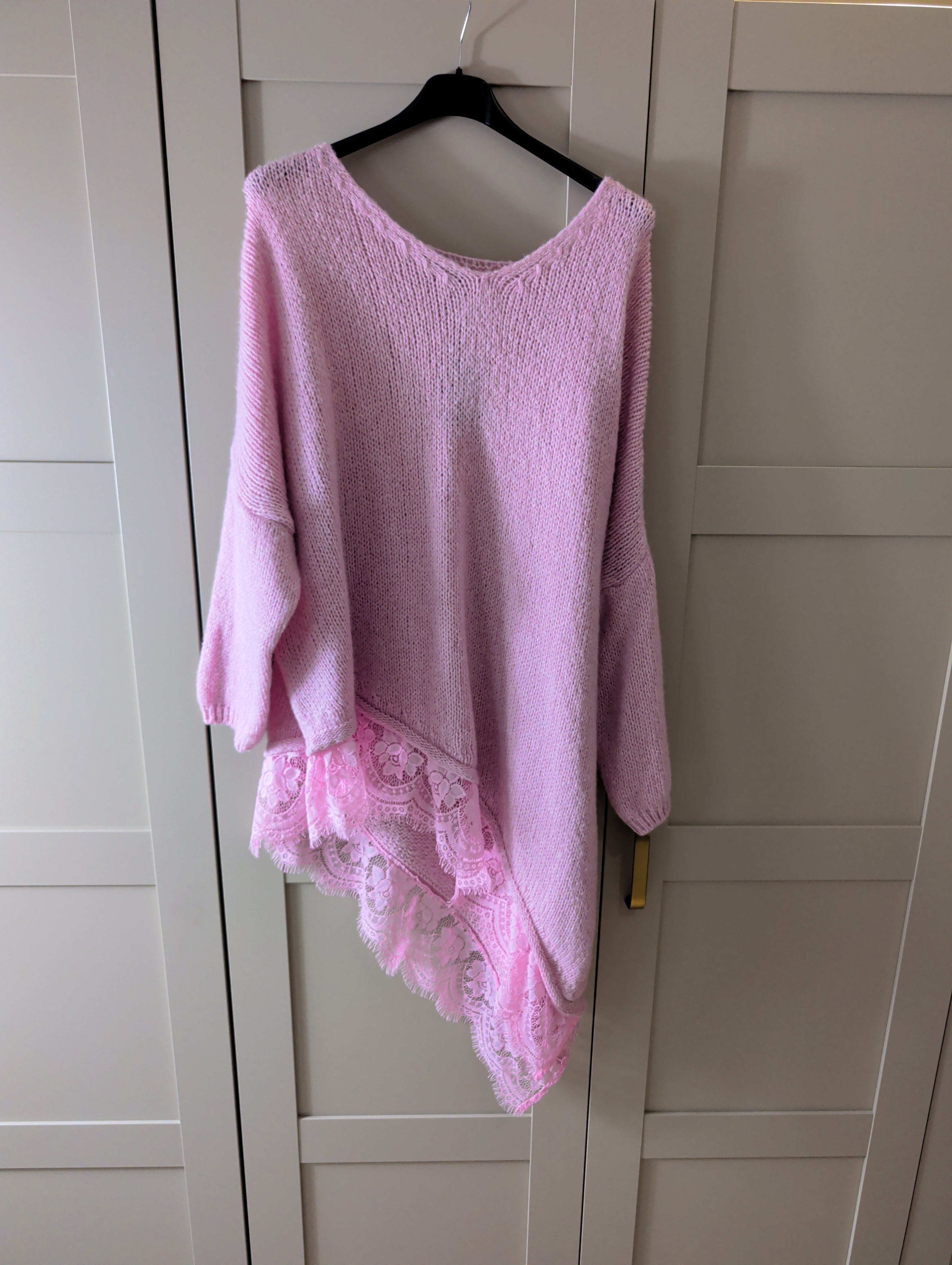 Pink lace detailed jumper